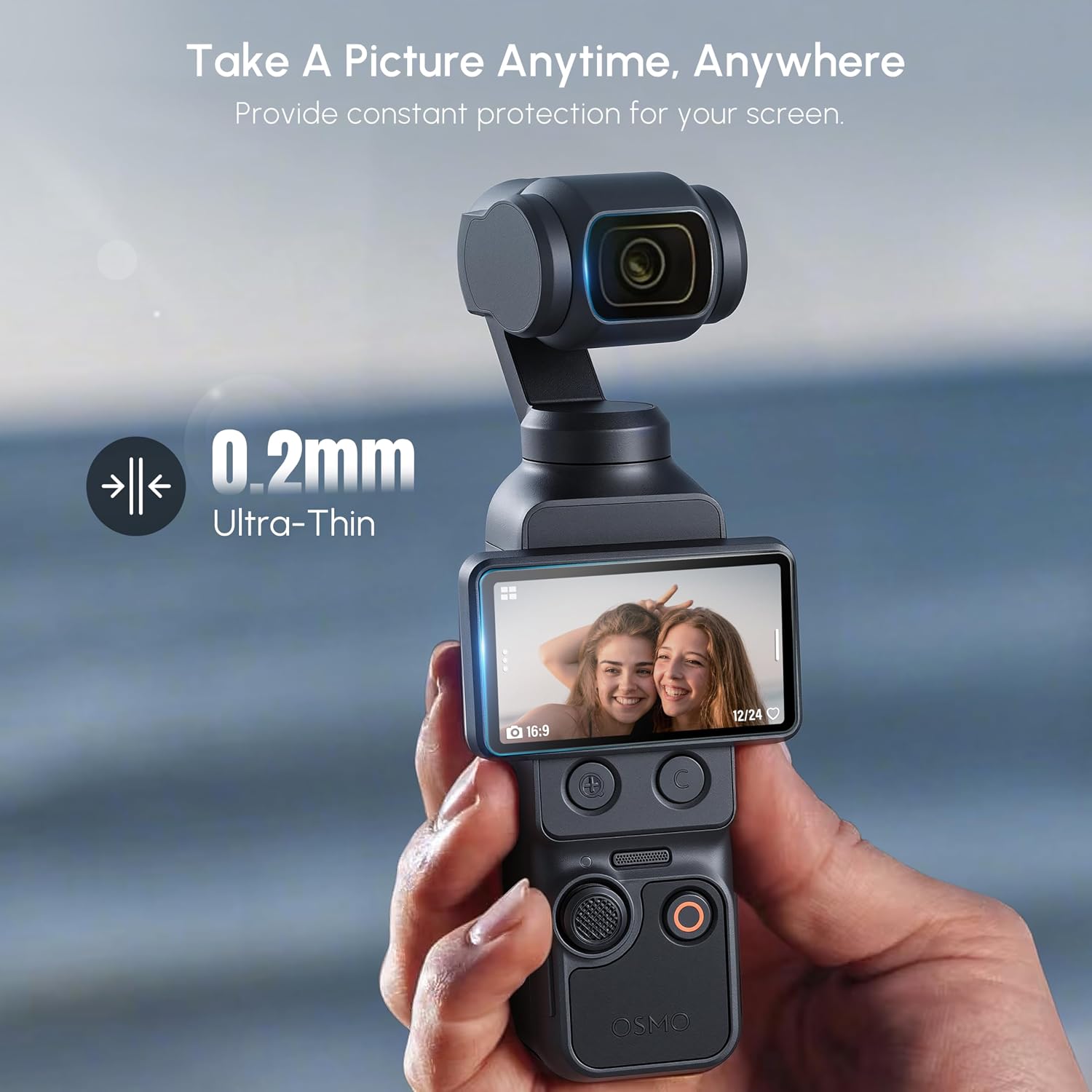 Thumbnail 3 de STARTRC PHOTO 3+3 Stück Displayschutzfolie (gehärtetes Glas) für Osmo Pocket 4 – Frontdisplay & Objektivschutz