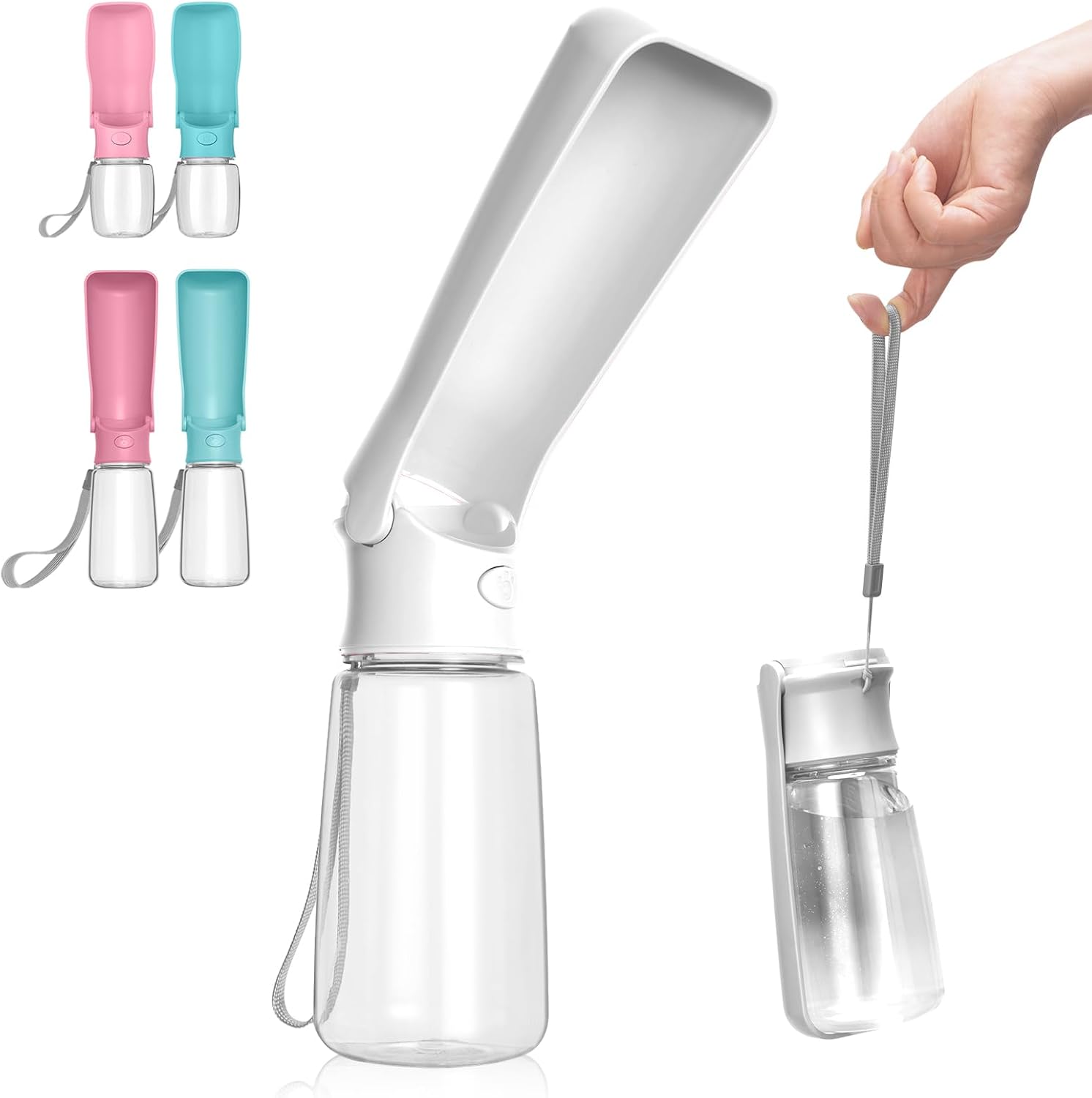 Detalle de Canareen opvouwbare drinkfles voor hond en kat, 550 ml, wit, vaatwasbestendig