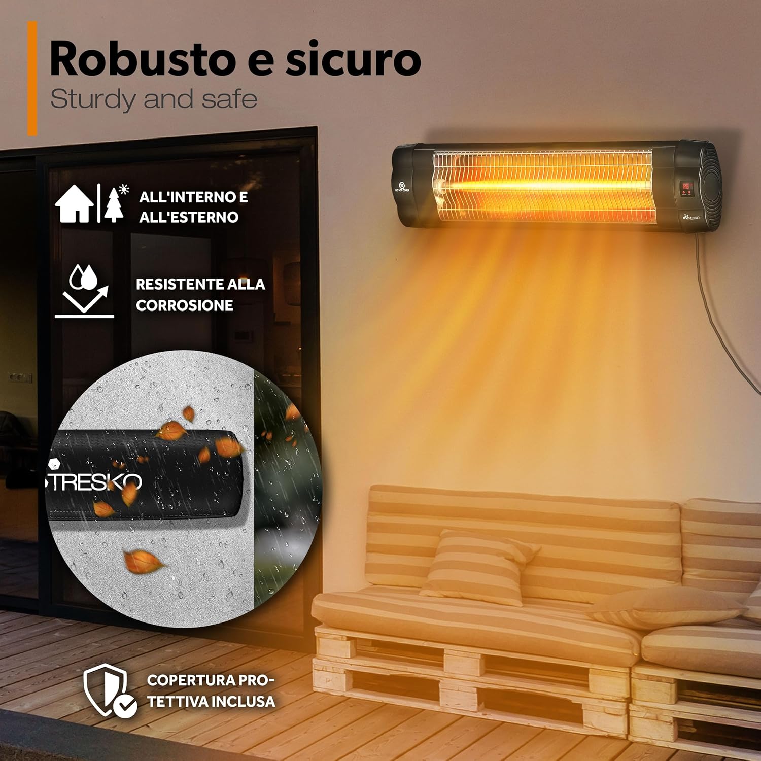 Thumbnail 2 de TRESKO 2500W Riscaldatore a Infrarossi 📡