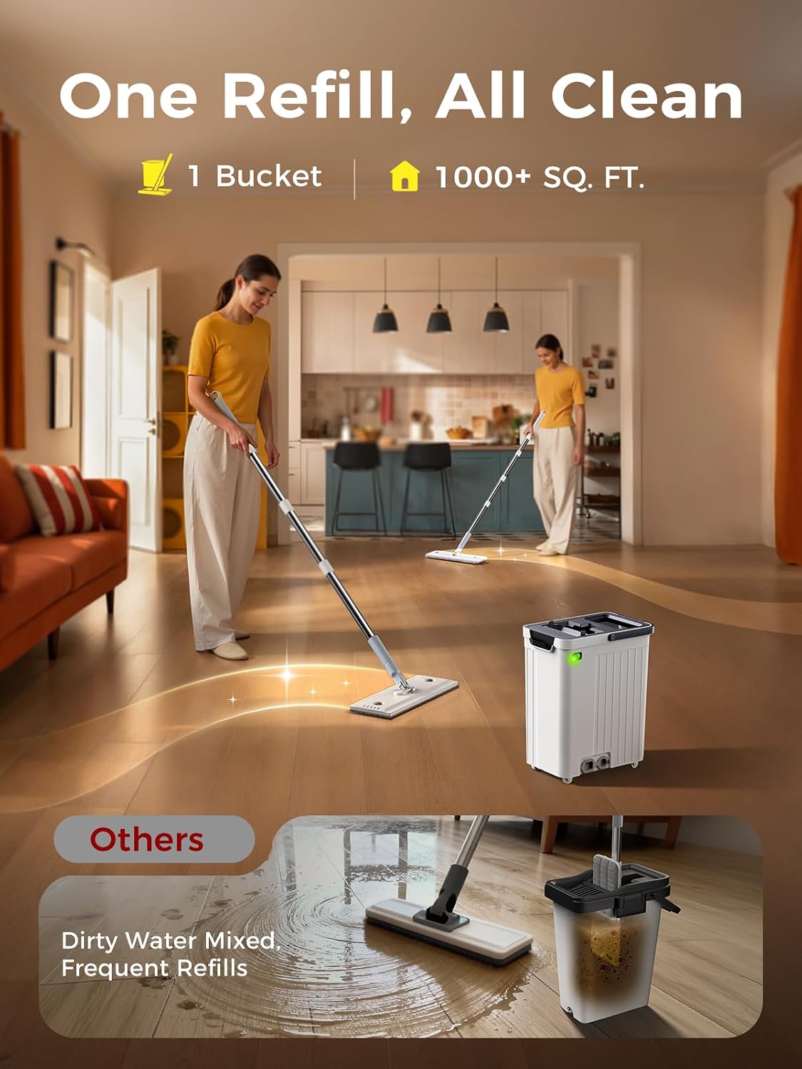 Thumbnail 3 de ADICOM Mop and Bucket Set with Auto-Spray Cleaning