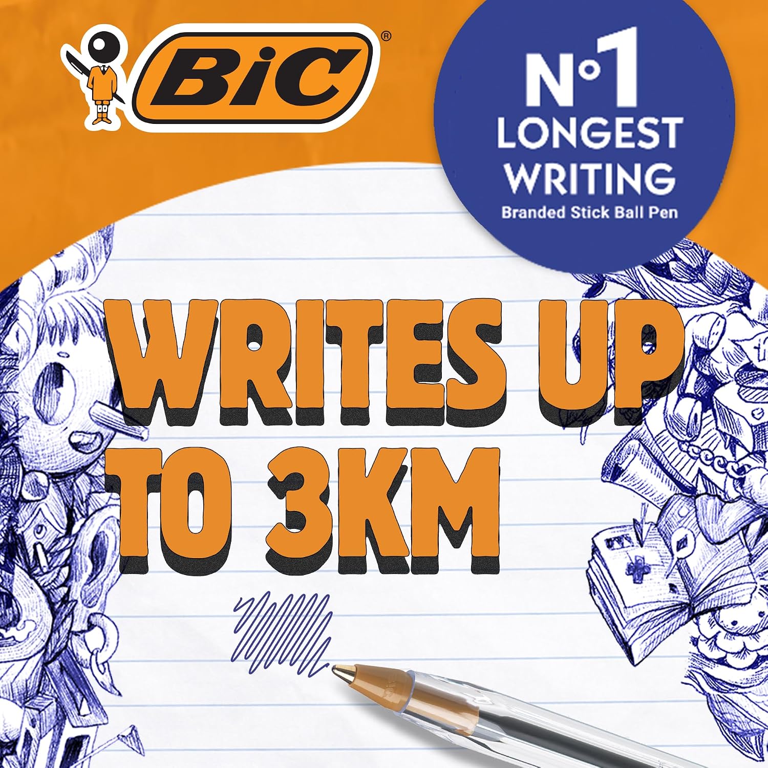 Thumbnail 1 de BIC Cristal Original Smudge Free Ballpoint Pens — Black, 1.0mm, Pack of 50