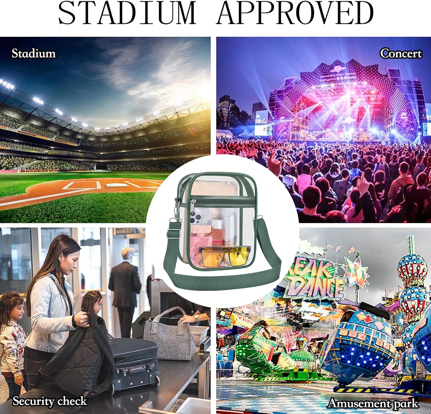 Detalle 2 de USPECLARE Clear Purse Stadium Transparent Messenger Bag