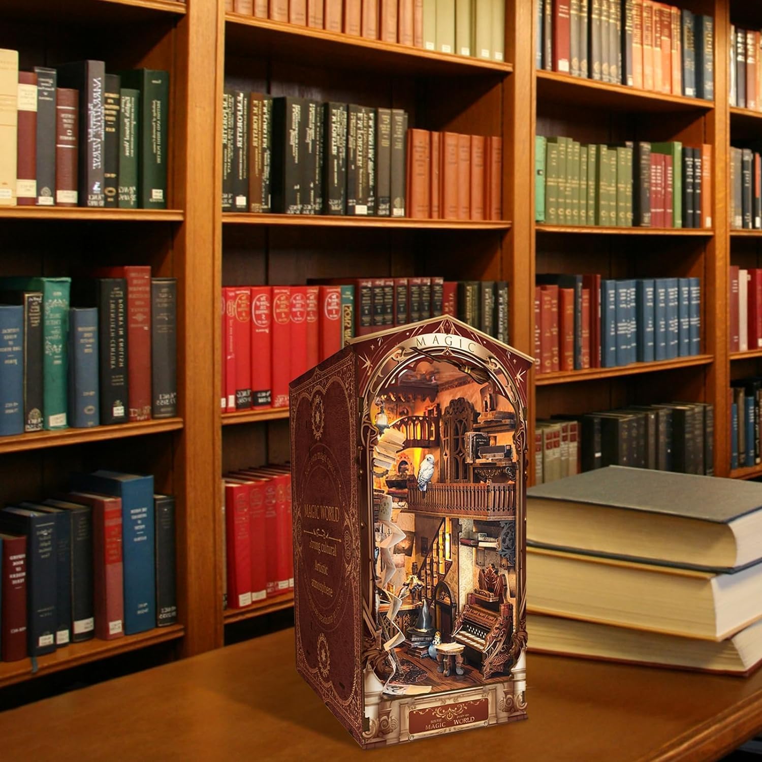 Thumbnail 4 de Collazoey Book Nook Kit: casetta in miniatura in legno 3D con luci LED per case delle bambole