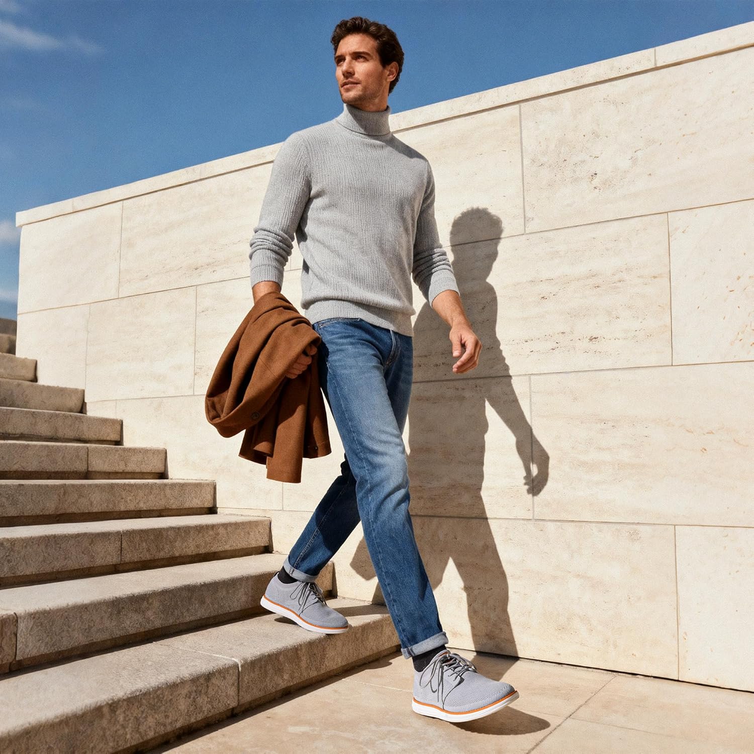 Detalle 2 de Bruno Marc Men's KnitFlex Breeze Mesh Sneakers: Lightweight, Breathable Casual Shoes