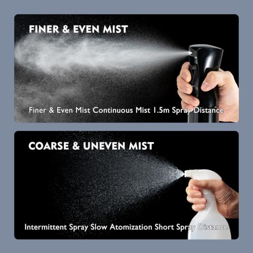 Detalle de Uervoton Continuous Spray Bottles for Hair and Plants, 300ml, Black – 2 Pack
