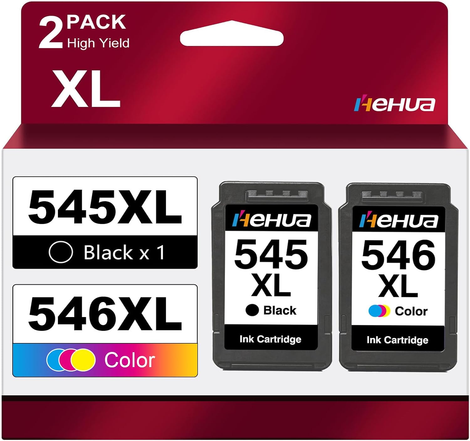 Detalle de PG-545 CL-546 XL Druckerpatronen-Set für Canon Pixma (Schwarz + Farben) – 2er-Pack