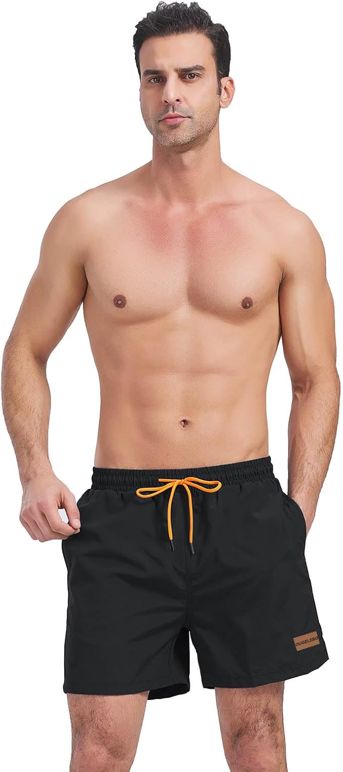 Thumbnail 1 de Ougelebo Badehose Herren mit Reißverschlusstasche – Badeshorts mit Schnelltrocknung und Handy-freundlichen Taschen
