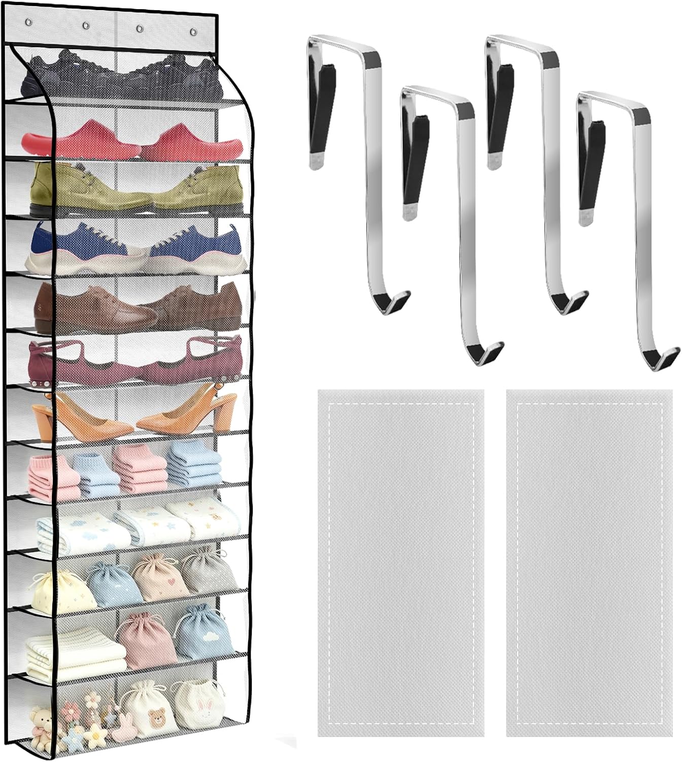 Detalle de PAULONE Over-the-Door Shoe Organizer, 12-Pocket