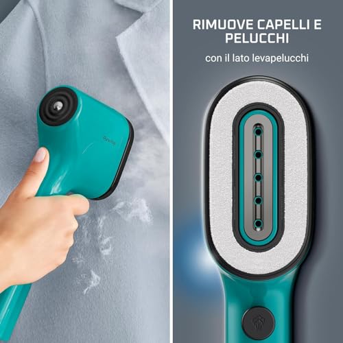 Detalle 2 de Rowenta Pure Pop DR2024: Ferro da Stiro Verticale Verde, praticità e igiene in un solo gesto