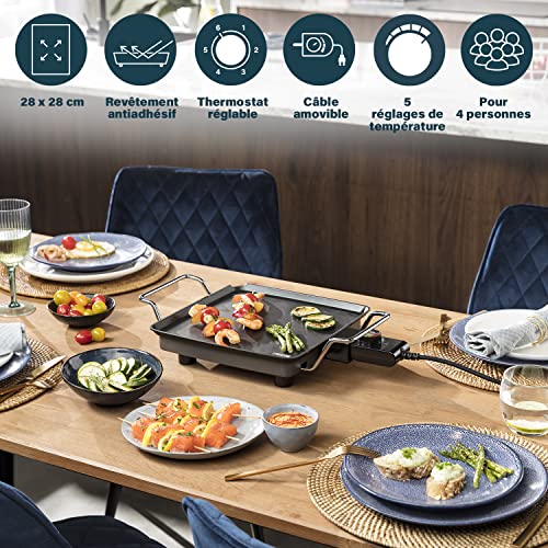 Detalle de Plancha Princess Chef Mini Classic noire – 28 x 28 cm, 1900 W