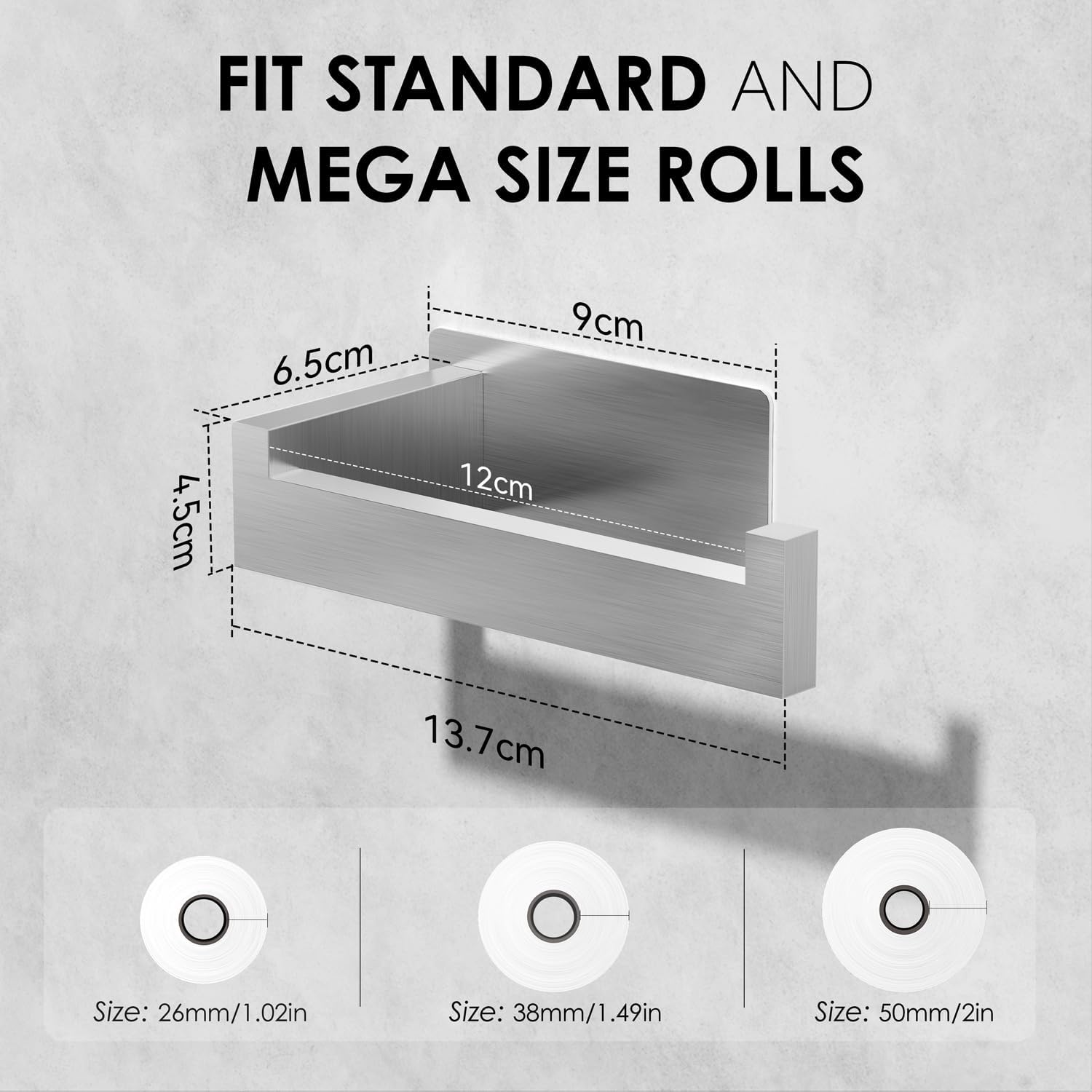 Detalle 2 de Auxmir Toilettenpapierhalter Selbstklebend 14×6,5×4,5 cm