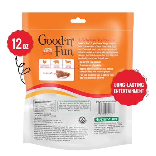 Detalle 2 de GOOD 'N' FUN Wings Long-Lasting Dog Treats with Real Protein (12 oz)