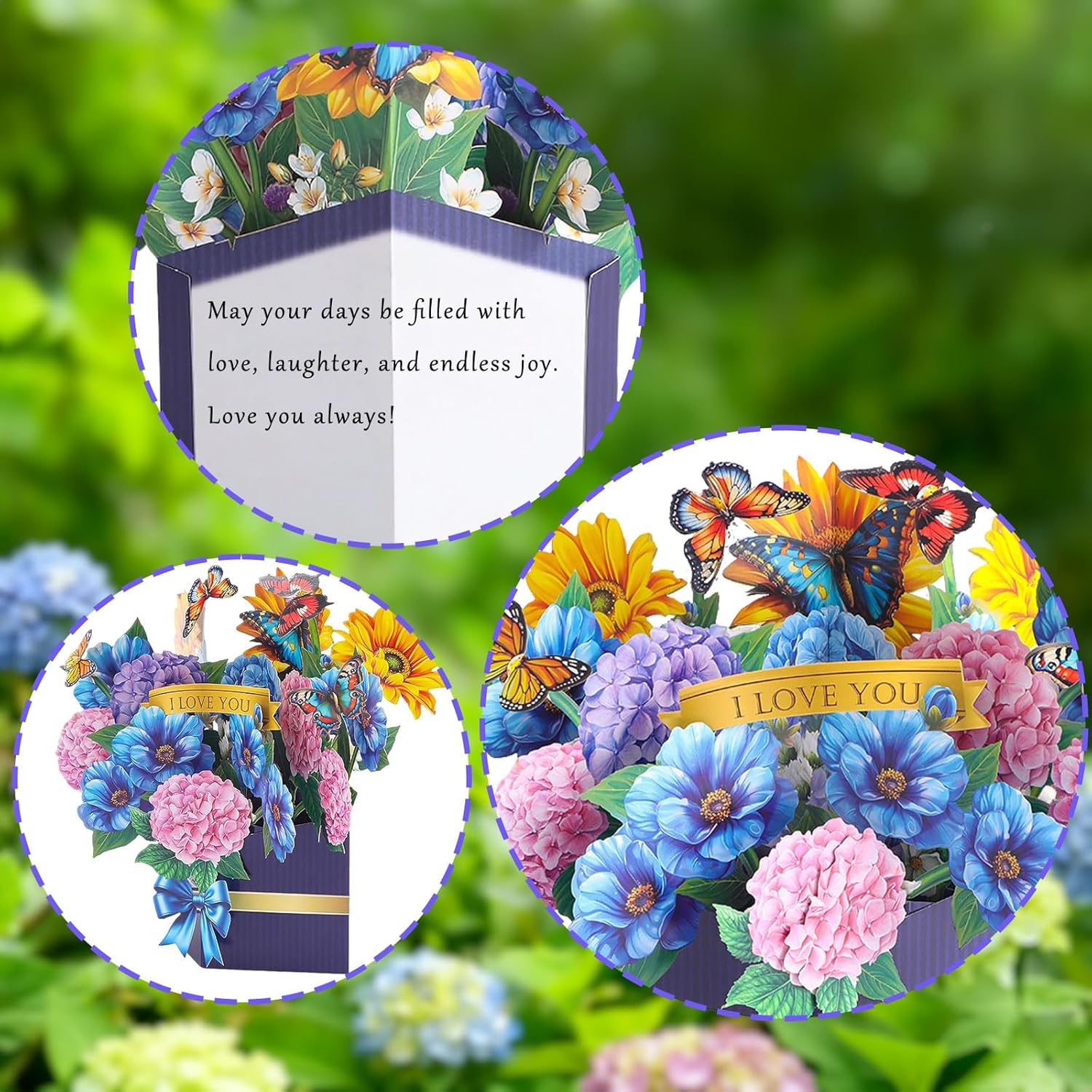 Detalle 2 de Joybble 3D Flower Pop Up Birthday Cards for Women – Personalised Floral Cards with Envelope