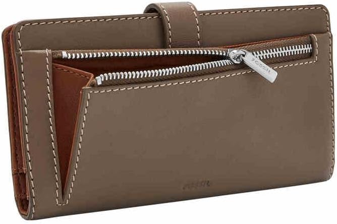 Thumbnail 3 de Fossil smooth leather tab bifold wallet with ID window, zip pocket and 12 card slots