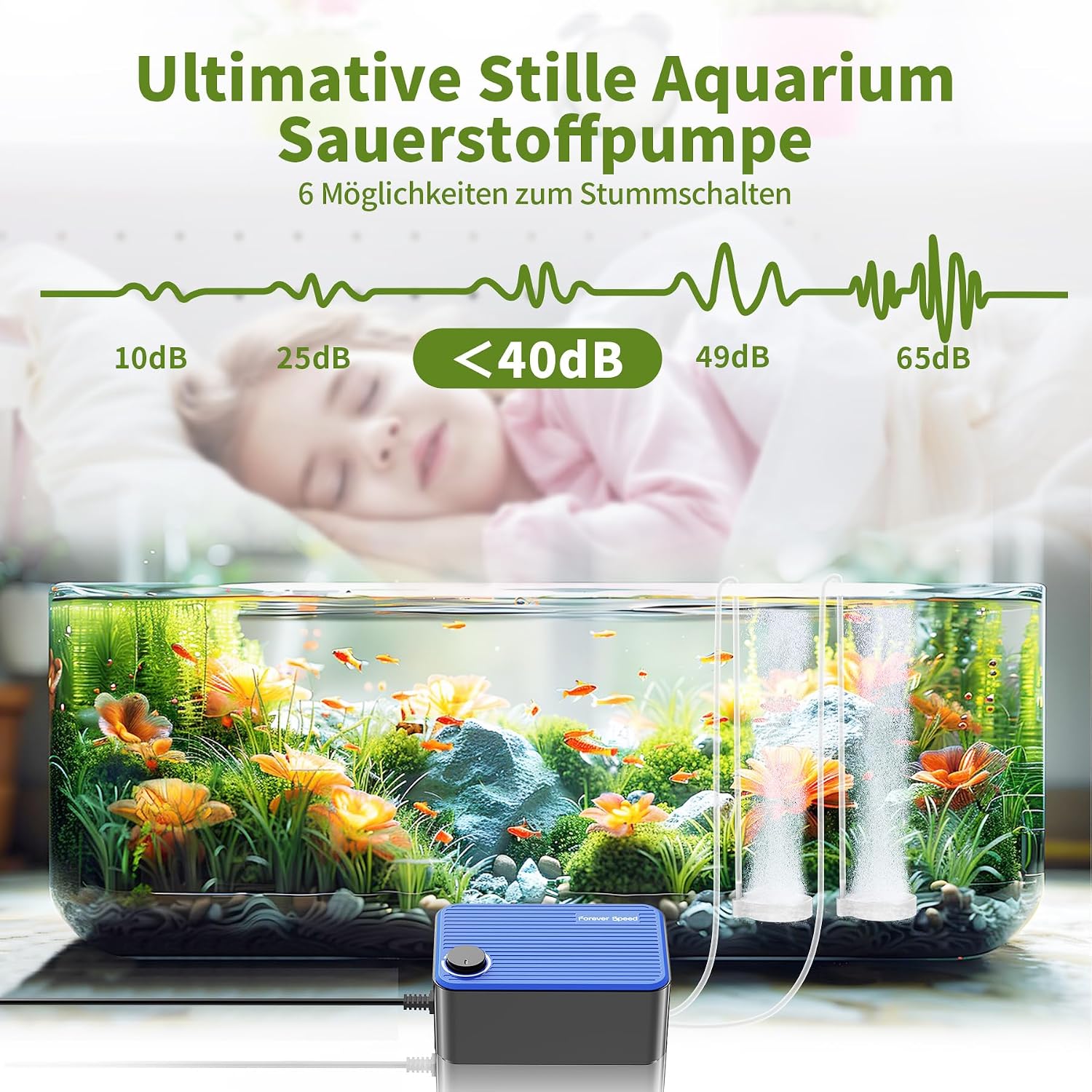 Detalle de Forever Speed Leise Aquarium Luftpumpe 8W, 480L/H Einstellbare Luftpumpe für Aquarium Sauerstoffpumpe Sehr Leise mit doppelten Luftlöchern Vibrationsarm und Mehr Sauerstoffzufuhr 80-600L
Forever Speed Leise Aquarium Luftpumpe 8W,…