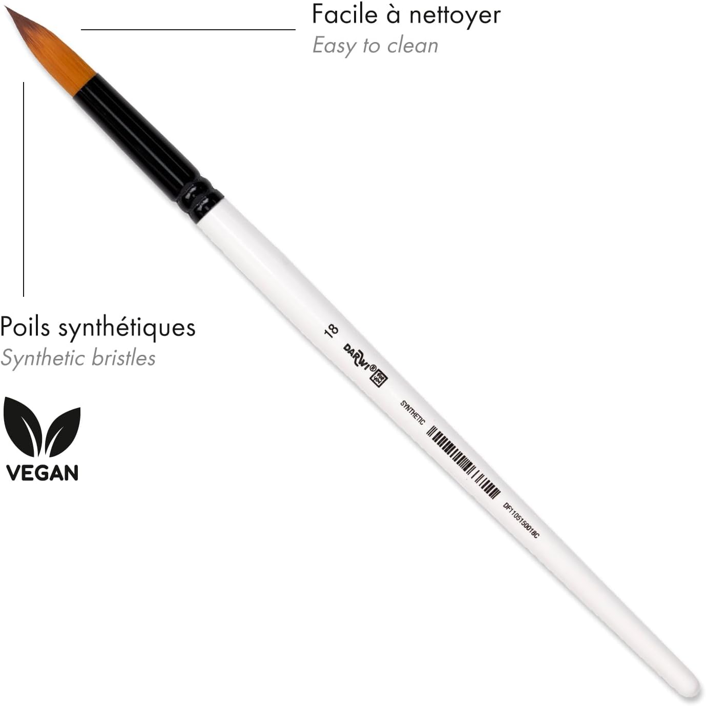 Detalle de クレールフォンテーヌ Darwi For You フラット筆 12号(11mm)ナイロン毛