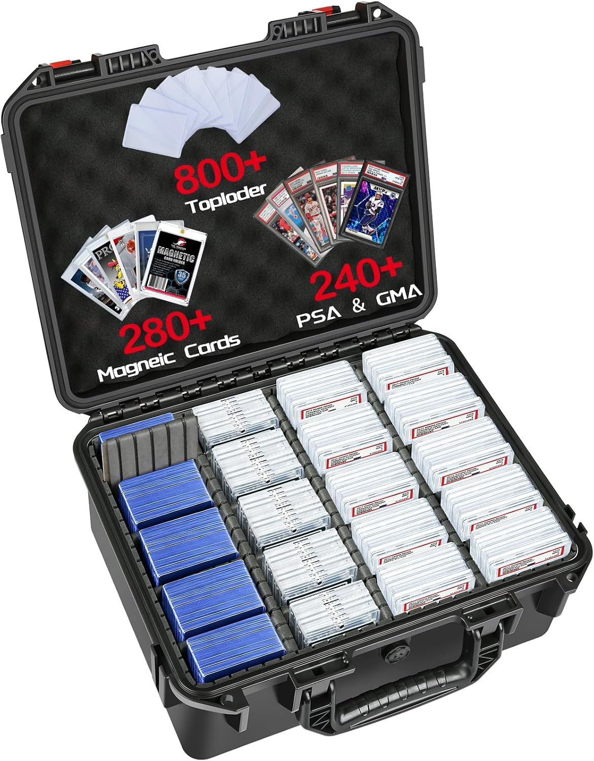 Detalle de Graded Card Case Storage Box: 800+ Toploader Capacity for PSA/BGS/SGC Cards