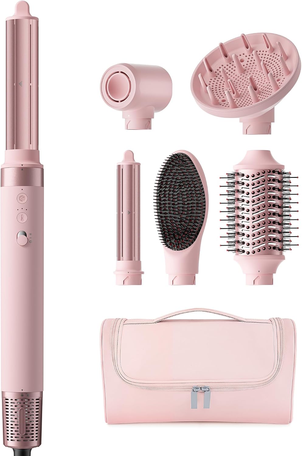 Detalle de MESCOMB HL-3030C 6-in-1 Hot Air Styler, 1,400 W, Soft Pink