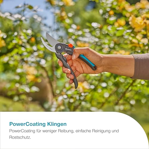 Detalle de Gardena PremiumCut Flex Gartenschere – Bypass-Schnitt, 24 mm, ergonomische Griffe, PowerCoating