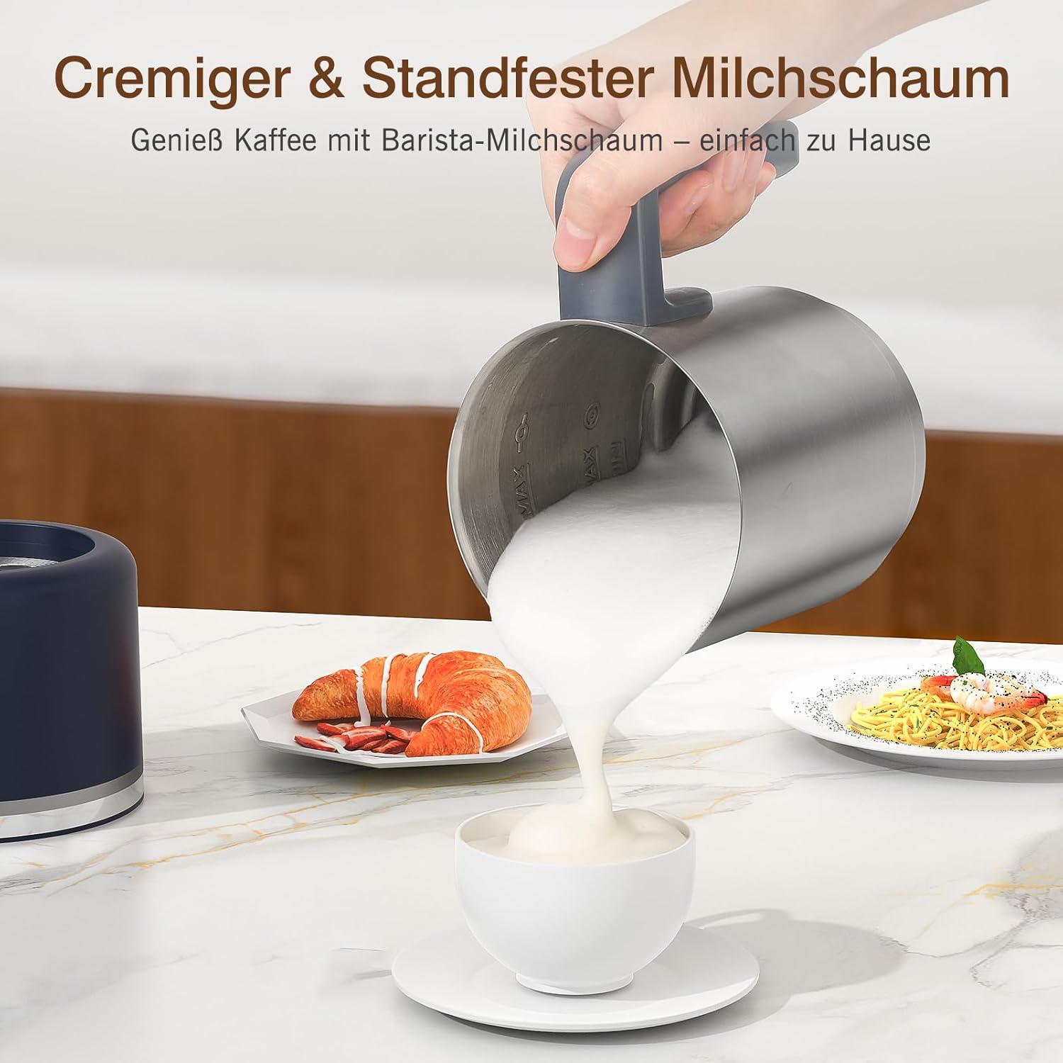 Thumbnail 4 de SIMPLETASTE Milchaufschäumer Elektrisch 4-in-1, 600 W – Edelstahl, 250–500 ml, spülmaschinengeeignet