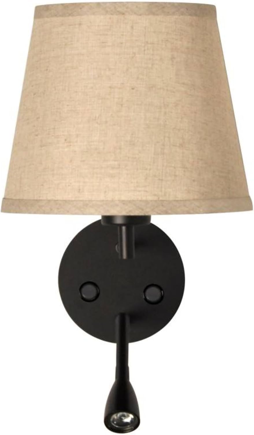 Detalle 2 de B·LED BARCELONA LED – lampa ścienna z abażurem E27 i regulowaną lampką 3 W
