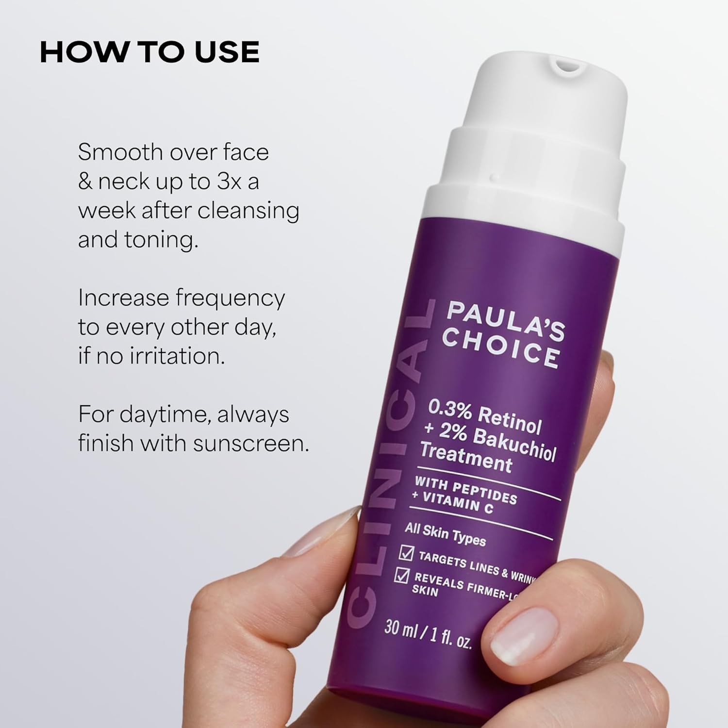 Detalle de Paula's Choice CLINICAL 0.3% Retinol + 2% Bakuchiol Face Serum