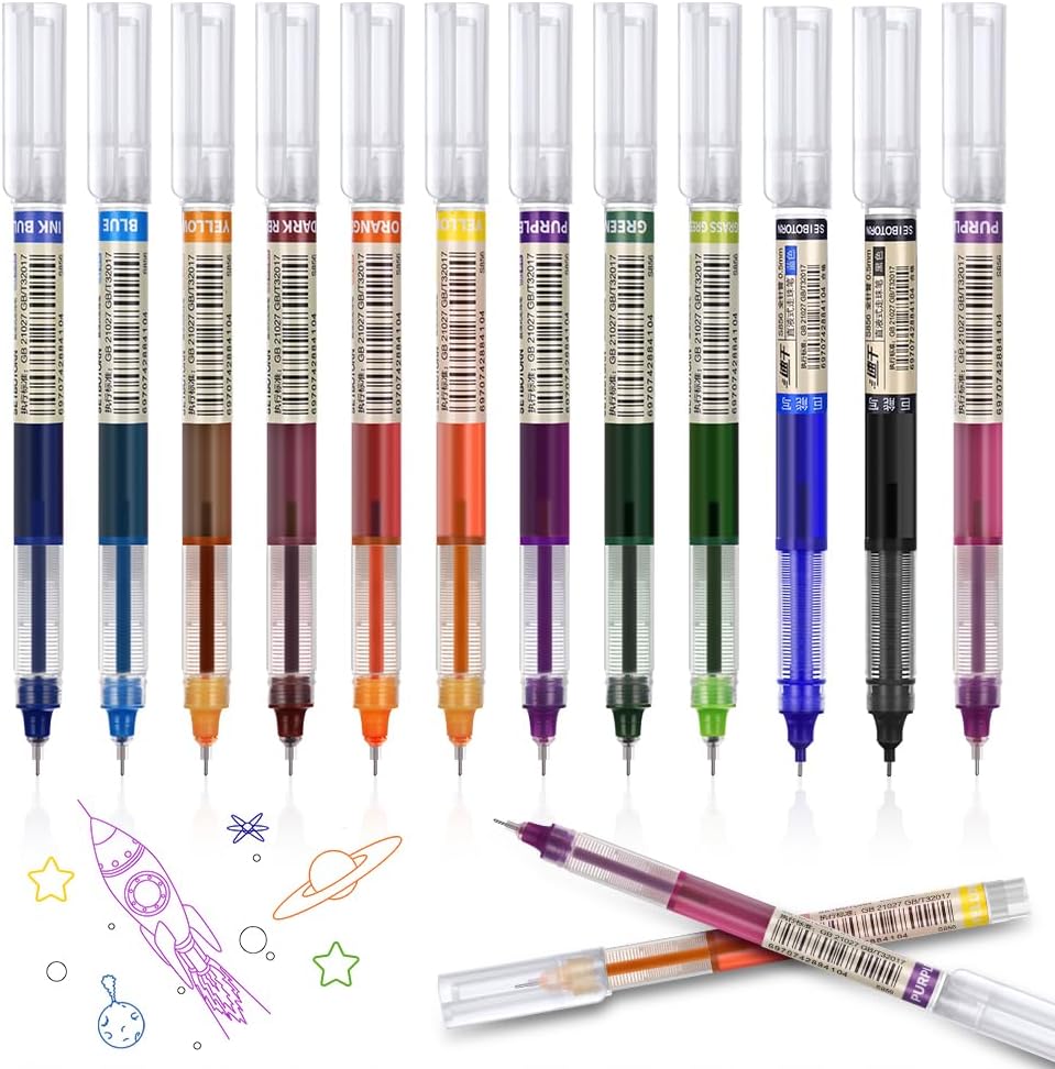 Imagen de OFFCUP Penne Gel a inchiostro liquido 0,5 mm (12 pezzi) con punta fine e asciugatura rapida en OfertitasTOP
