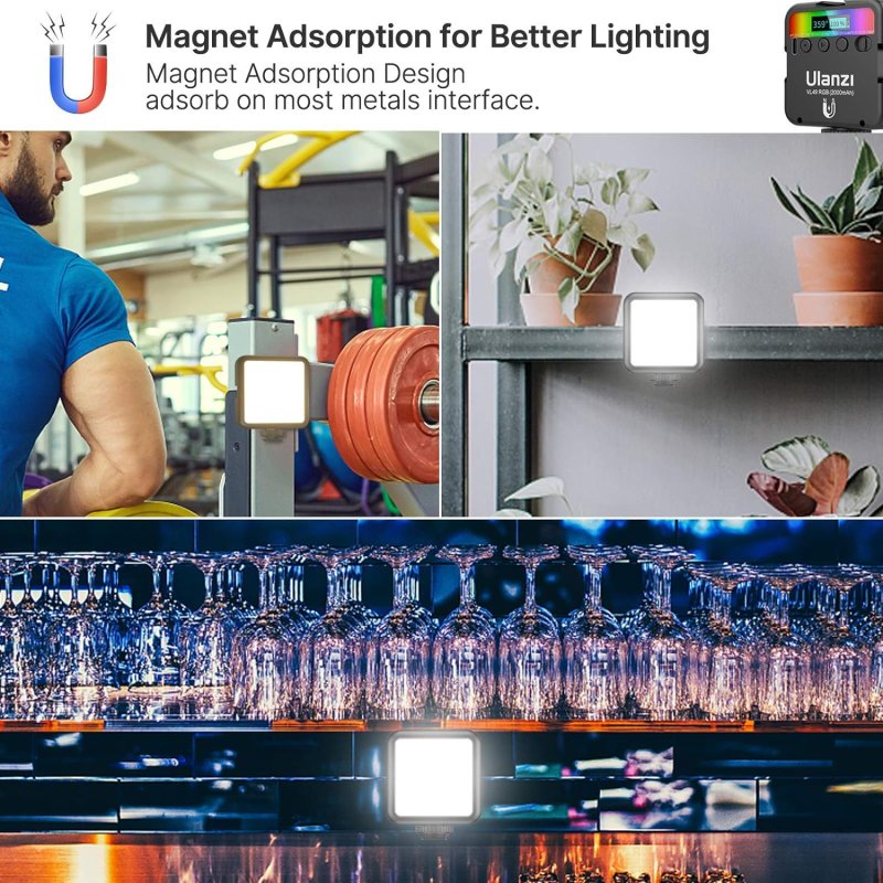 Thumbnail 2 de Ulanzi VL49 RGB: iluminación portátil recargable para vídeo y fotografía con soporte magnético