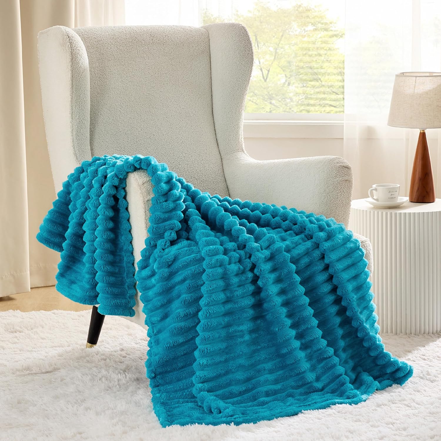 Thumbnail 1 de BEDSURE Kuscheldecke für Zimmer Deko – Blaugrün, 150 x 200 cm
