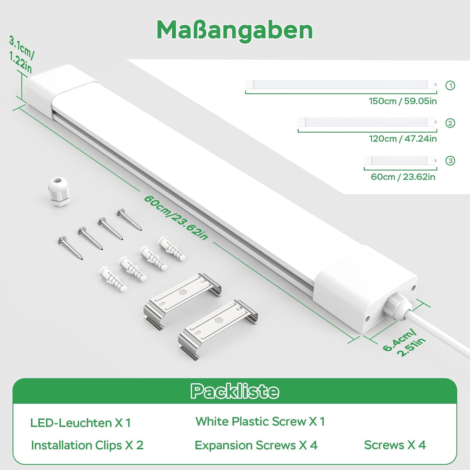 Thumbnail 6 de Modlicht Feuchtraumleuchte LED 60 cm | 18W, 1980 lm, 4000K neutralweiß, IP65
