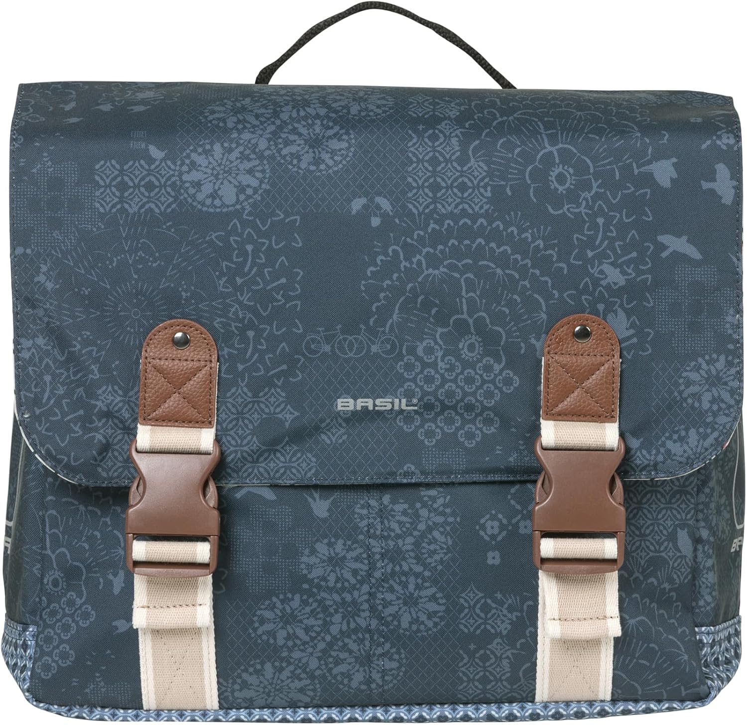 Detalle de Basil Boheme podwójna sakwa rowerowa MIK, 35 l, niebieska, wodoodporna