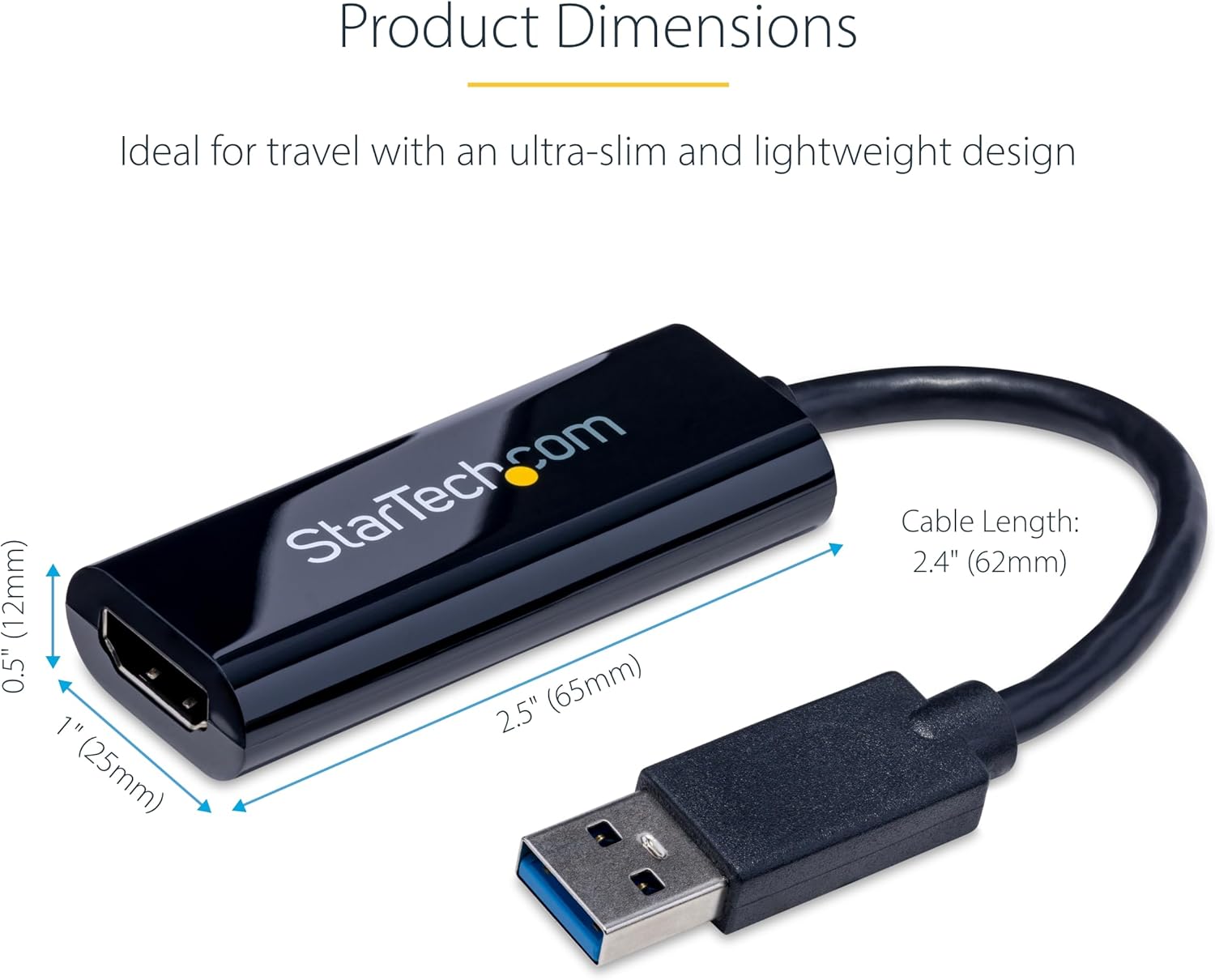 Detalle de StarTech USB 3.0 to HDMI Adapter (USB32HDES): USB-A to HDMI Display Converter for Windows