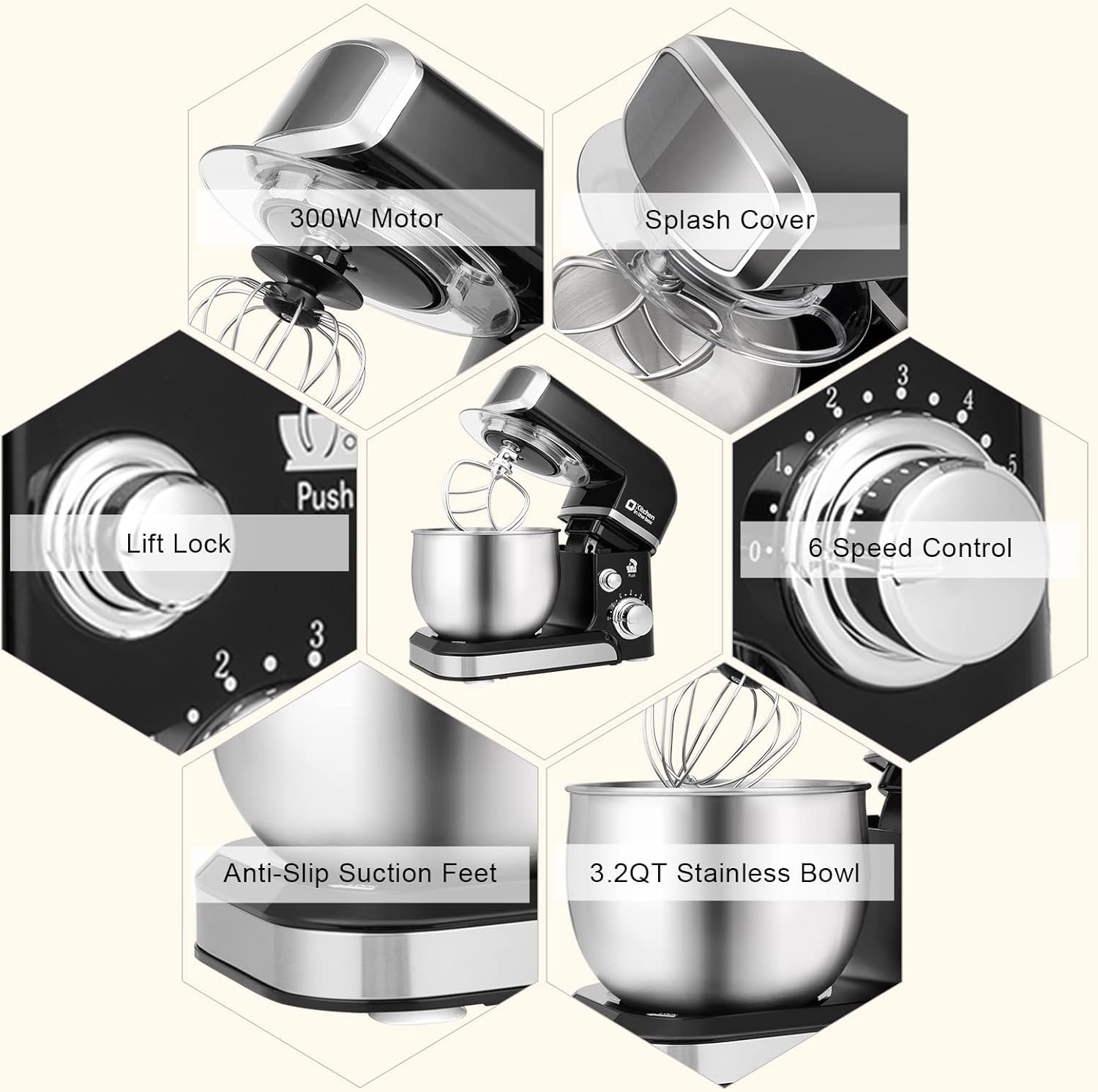 Thumbnail 4 de Kitchen in the box Stand Mixer 3.2Qt