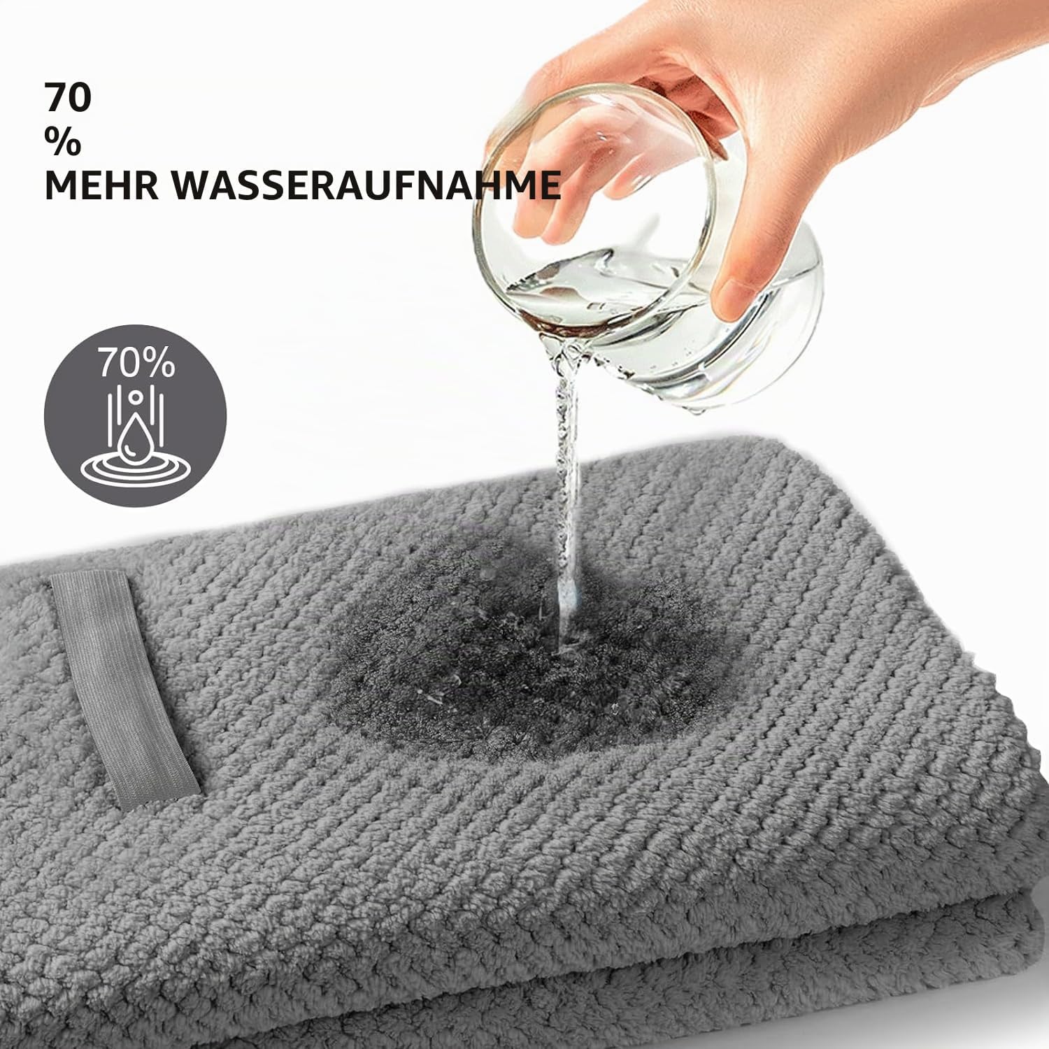 Thumbnail 4 de ytorgr Mikrofaser Haarturban 2 Stück – 100 x 60 cm, elastischer Band, schnell trocknend, super saugfähig