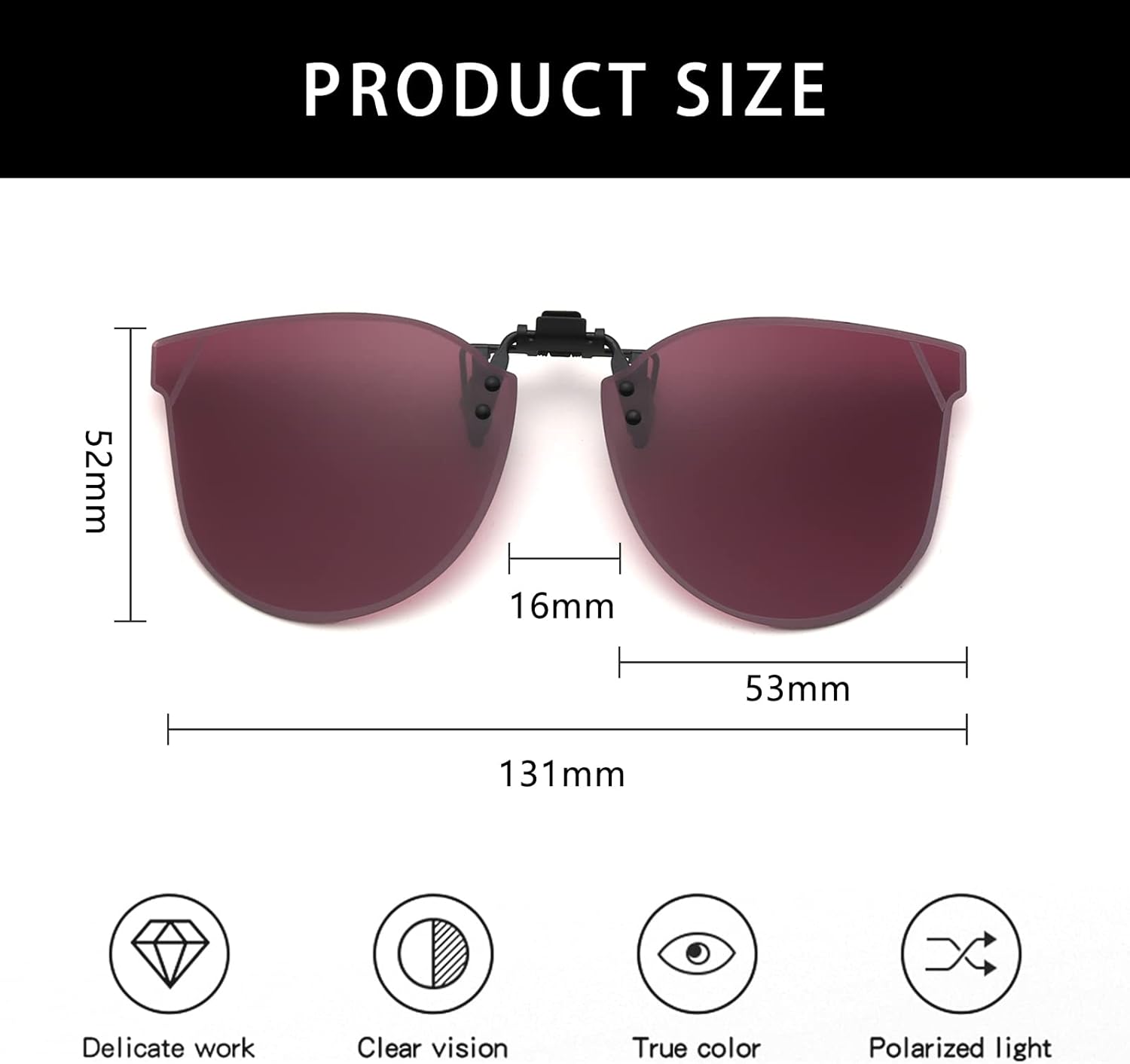 Thumbnail 1 de YAMEIZE clip-on fashion sunglasses with UV protection (TAC lenses), 180° fold design