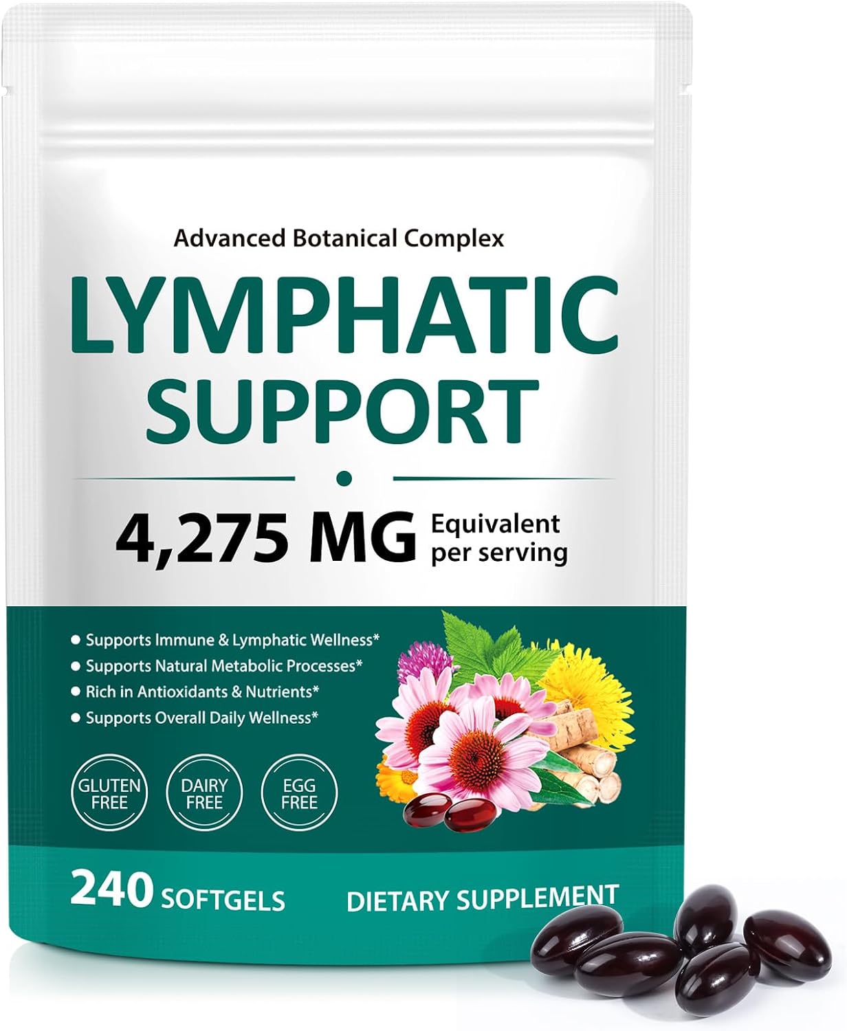 Detalle de FANSHI Lymphatic Drainage Supplements 240 Softgels