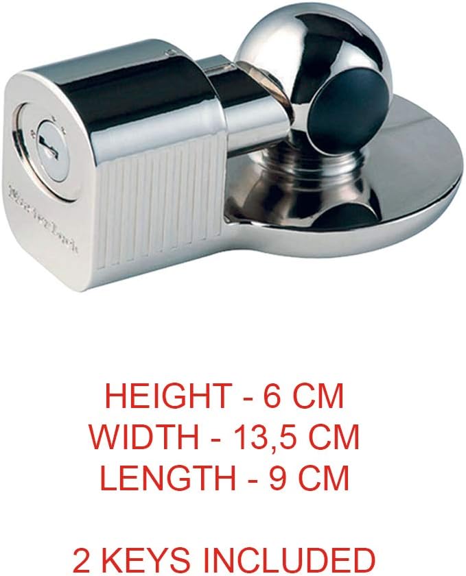 Detalle de Master Lock 377EURDAT: Antifurto universale per rimorchi con 2 chiavi, protezione in alluminio