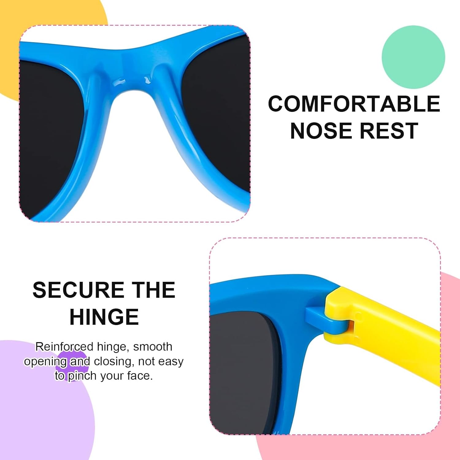 Detalle de Firtink 2 Pair Kids Polarized Sunglasses – Colourful Twin Set for Boys