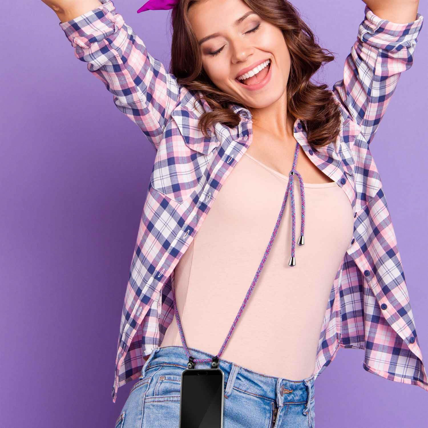 Thumbnail 6 de moex Collana per Cellulare per Xiaomi Mi Note 10/Note 10 Pro — Custodia con Cinturino Regolabile in Viola Rosa