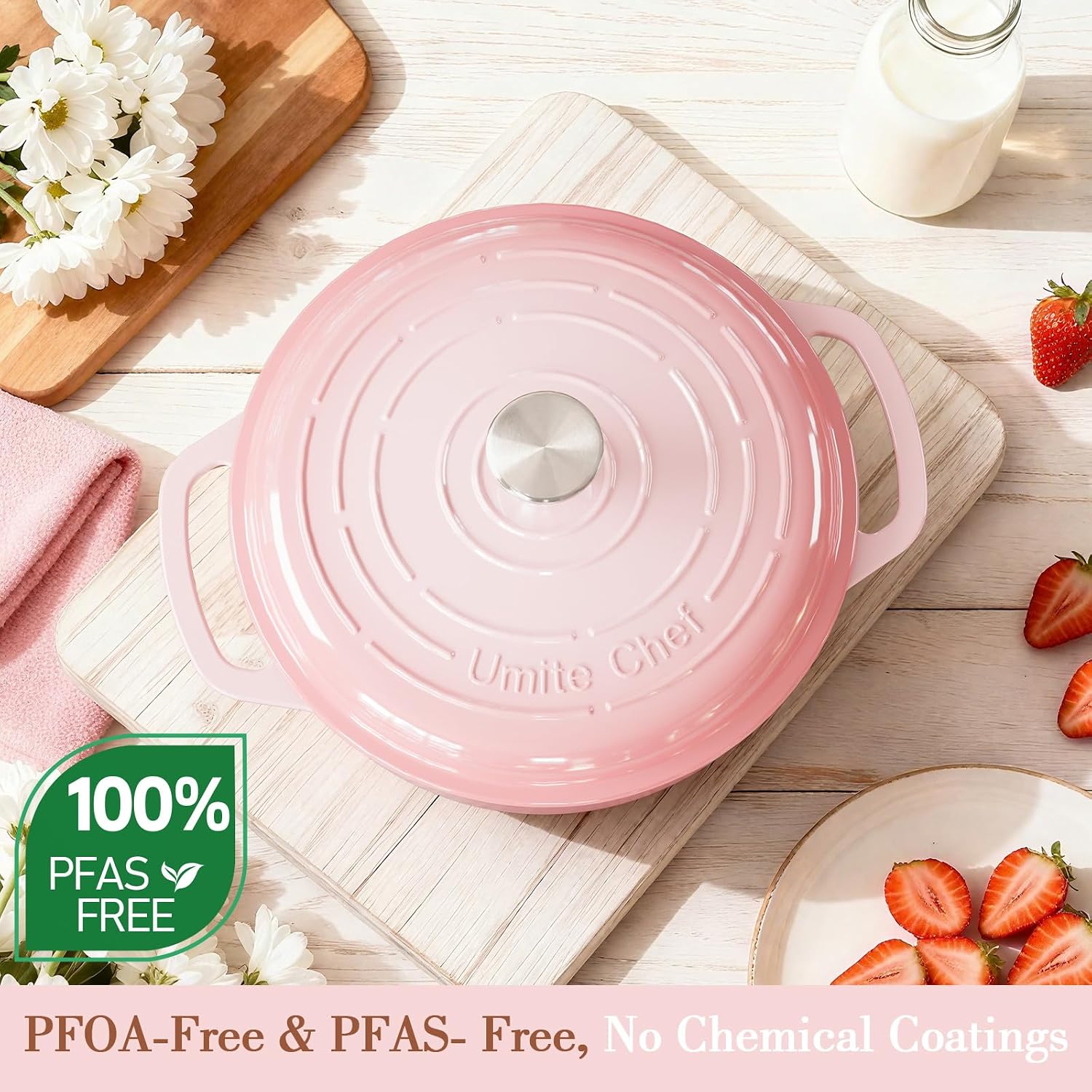 Detalle 2 de Umite Chef 6QT Enameled Cast Iron Dutch Oven with Lid