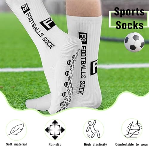 Detalle de ZEPIQOR 3 paires de chaussettes antidérapantes de sport blanches, EU 39-46