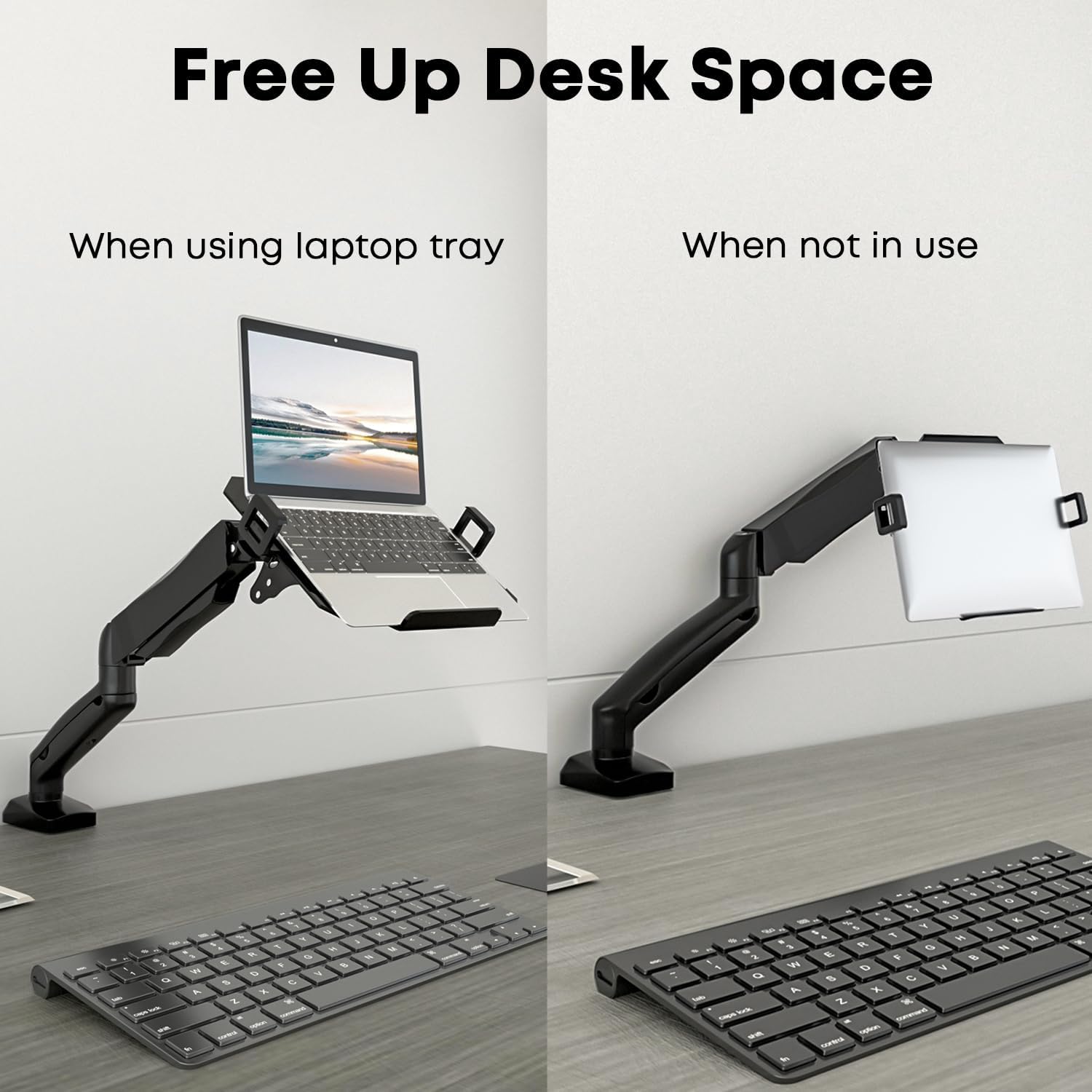 Detalle 2 de PUTORSEN Monitor Arm mit Laptopablage für 17–32 Zoll Monitore & bis 17 Zoll Notebooks (VESA 75/100)