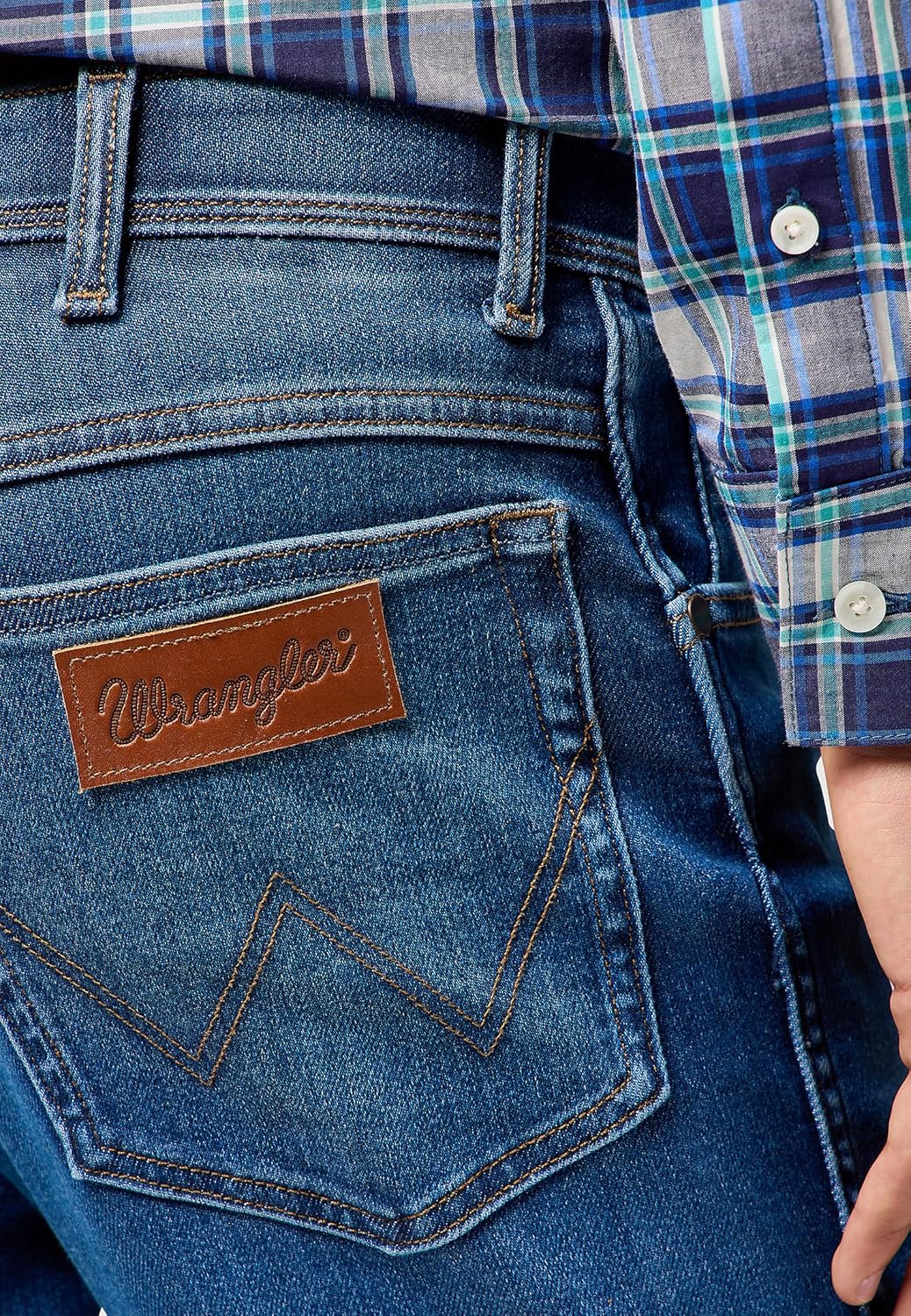 Detalle de Wrangler Texas Jeans Verdant Tone en coton avec stretch moyen (36W x 30L) pour homme