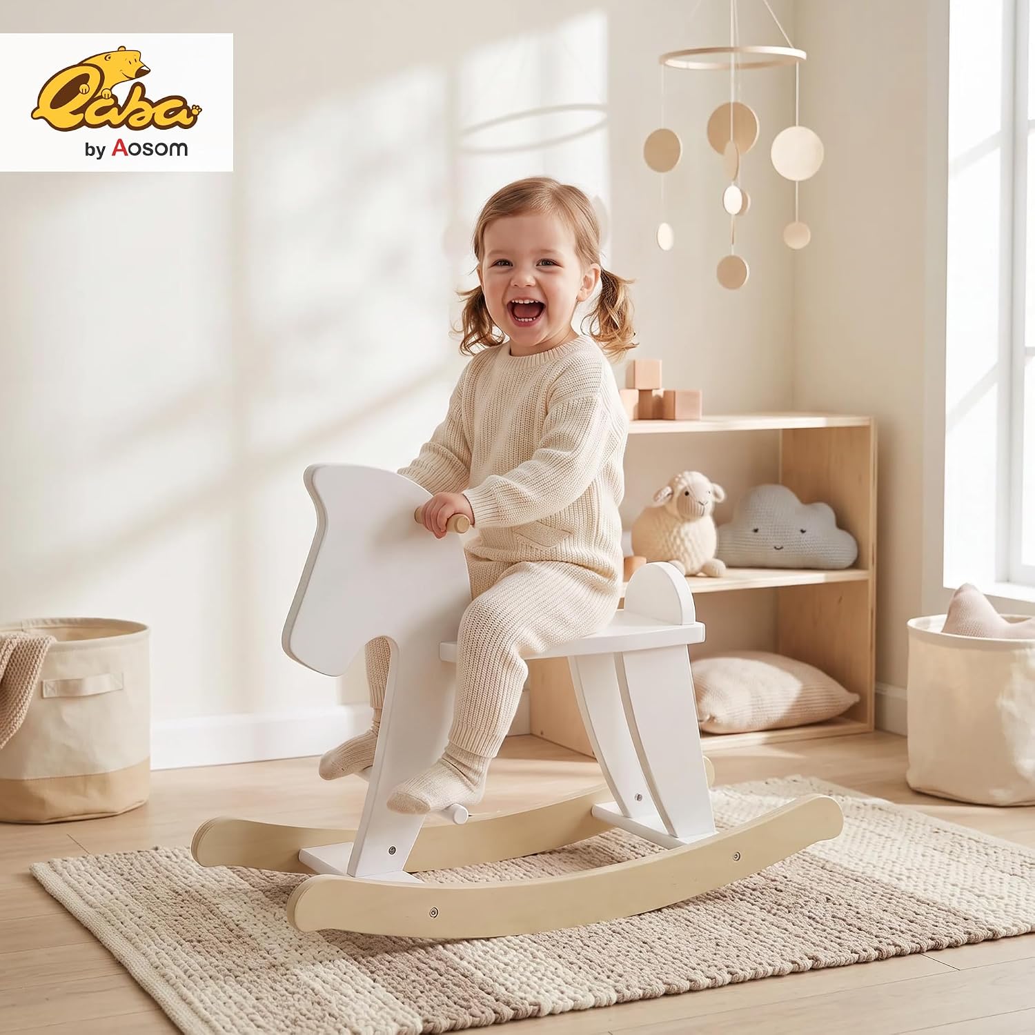 Detalle 2 de Qaba Wooden Rocking Horse