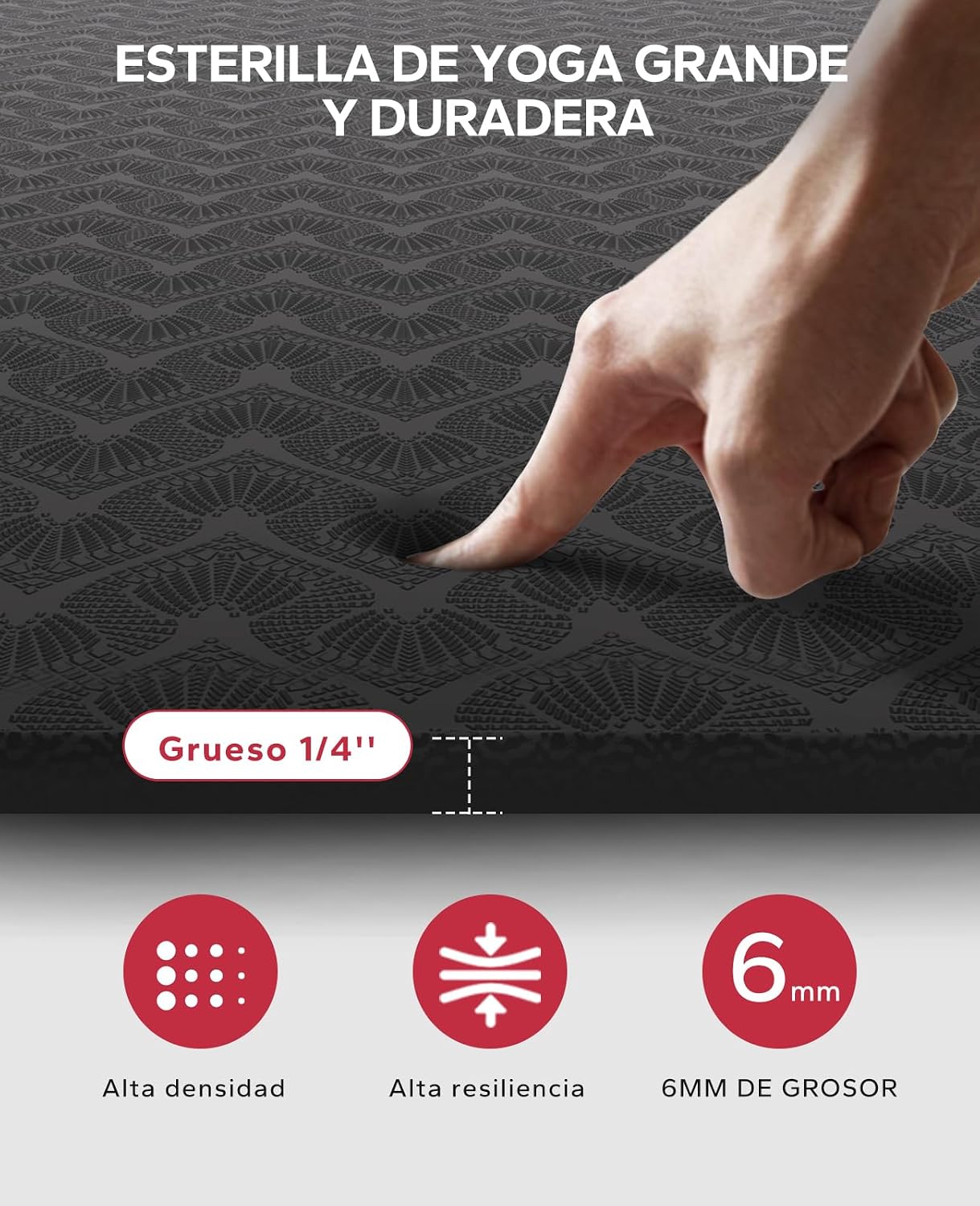Detalle 2 de HAPBEAR Esterilla Yoga Grande 198×137 cm 6mm