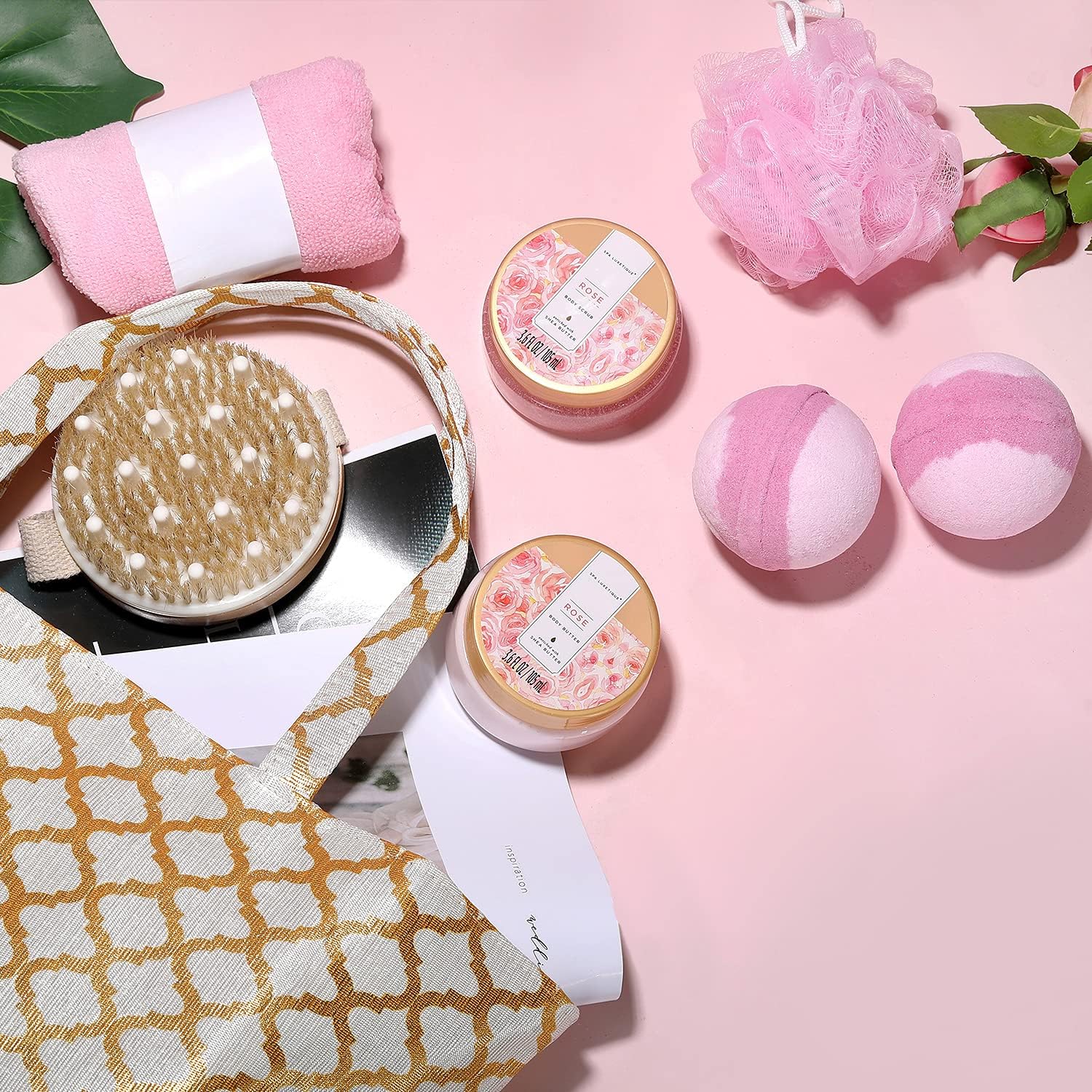 Thumbnail 6 de Spa Luxetique Rose Bath Gift Set, 15-Piece Home Spa Kit with Tote