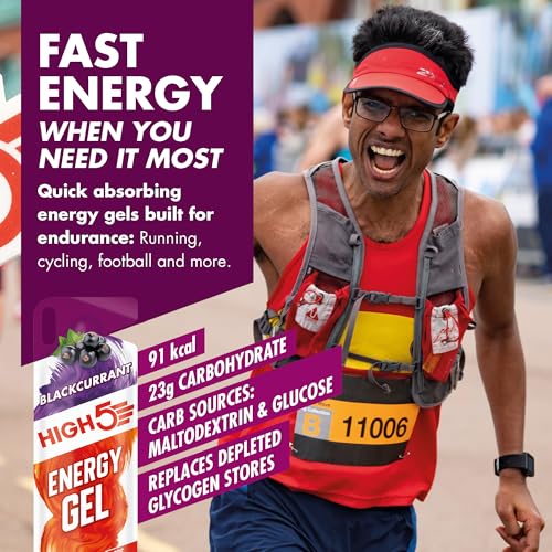 Thumbnail 2 de HIGH5 Energy Gels: Blackcurrant 20×40g – On-the-go fuel for runners and athletes