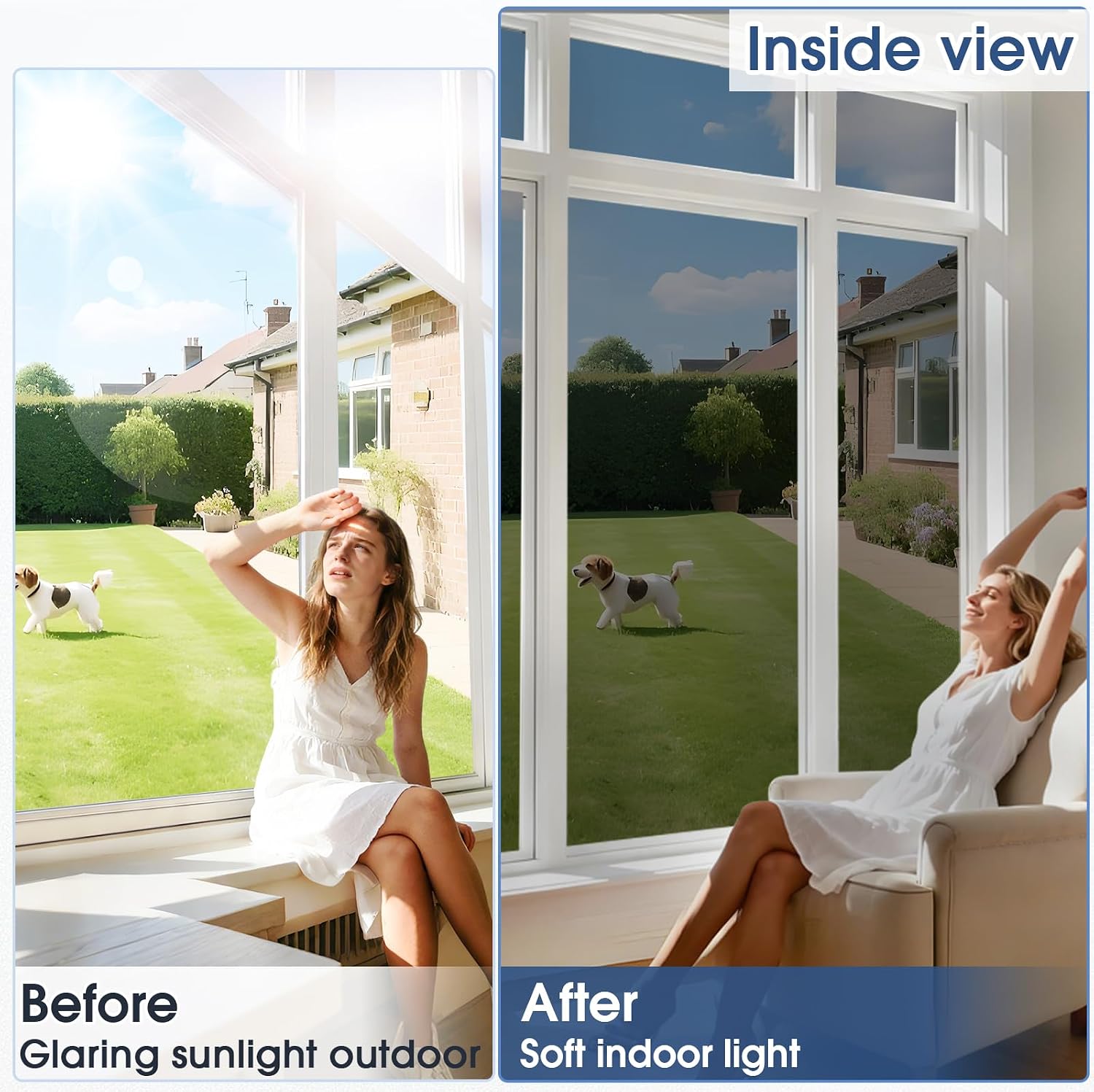Detalle de Beautysaid One Way Window Film for Glass Windows (44.5 x 200cm) – Privacy, UV Protection and Heat Control