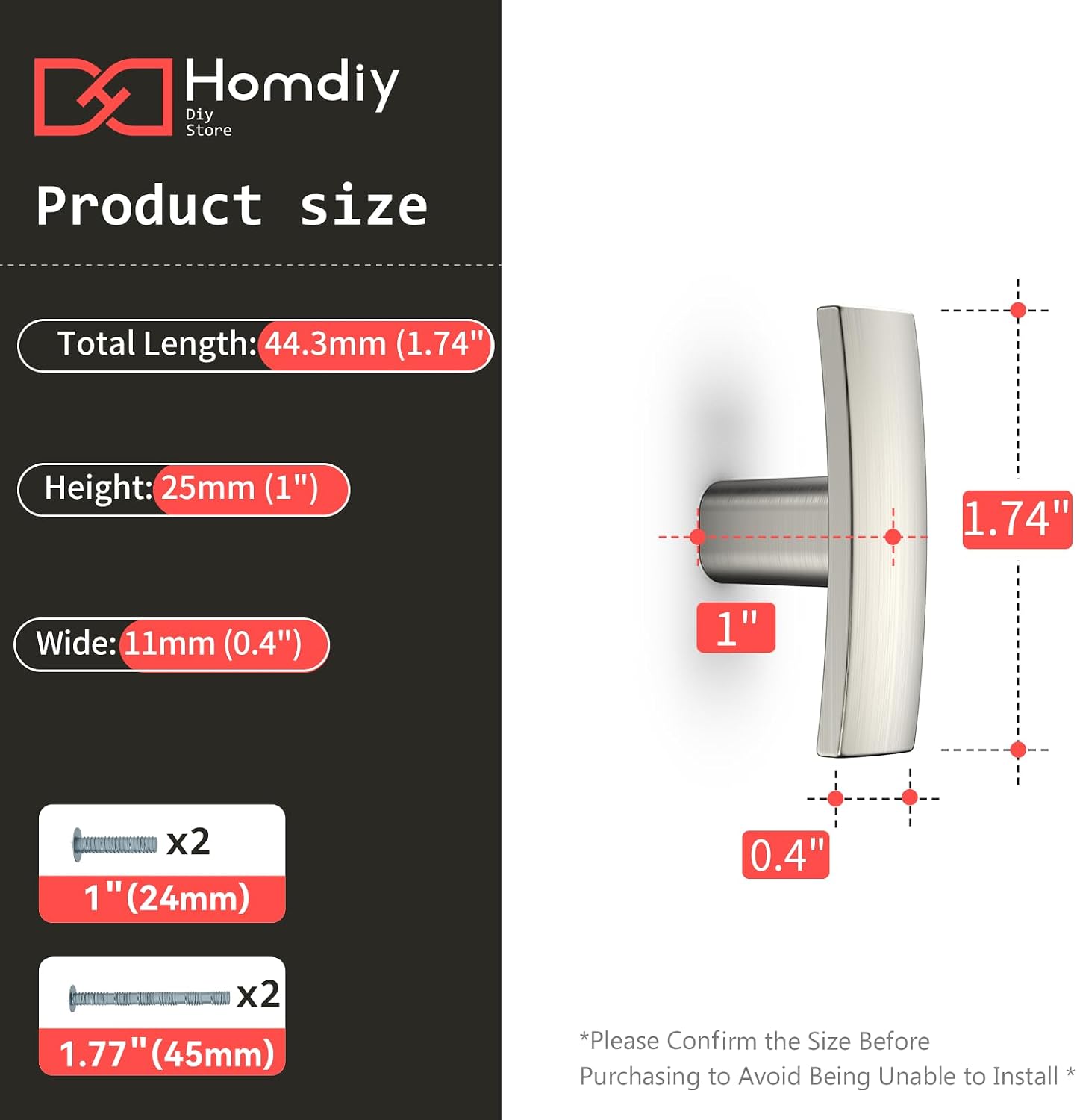 Detalle de homdiy Cabinet Knobs, Brushed Nickel