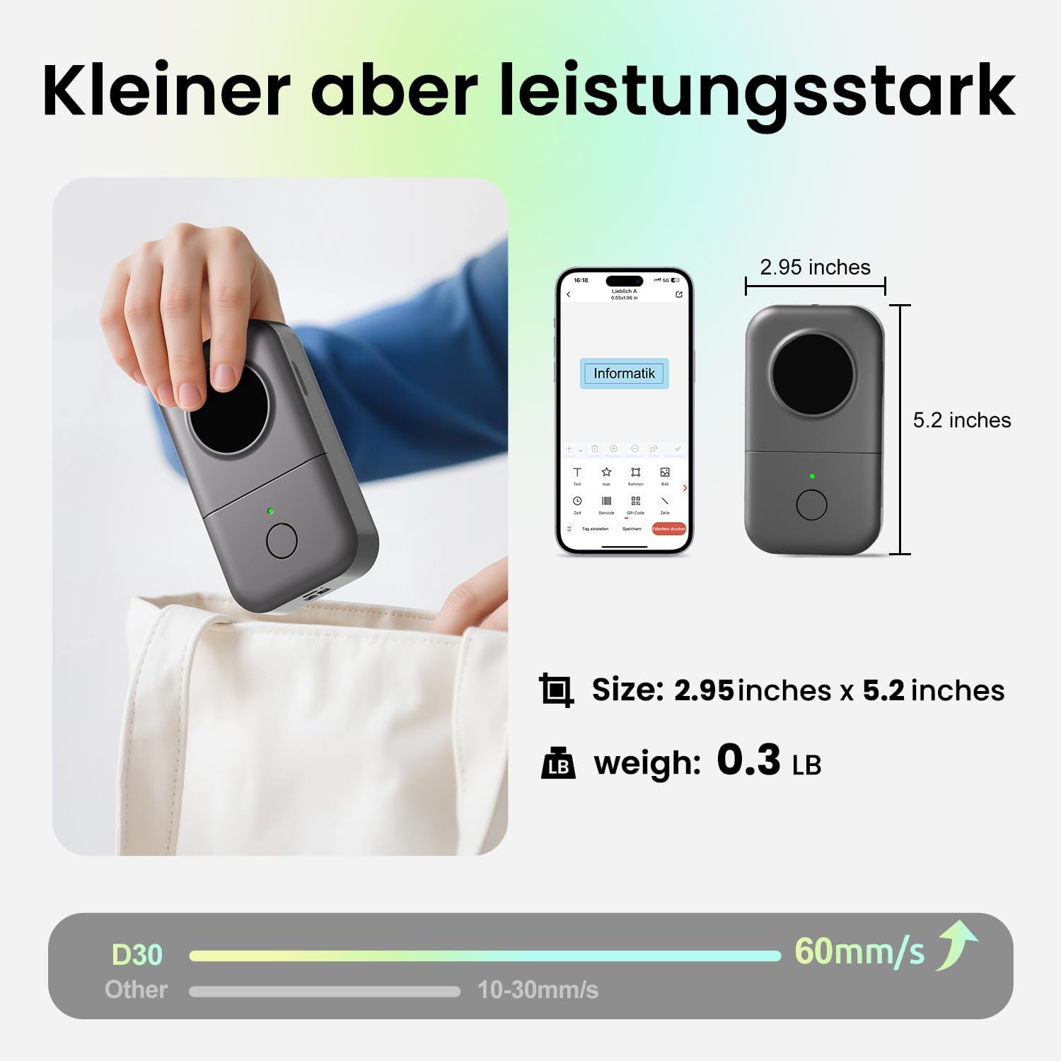 Thumbnail 6 de Phomemo D30 Etikettendrucker 2in1 Bluetooth